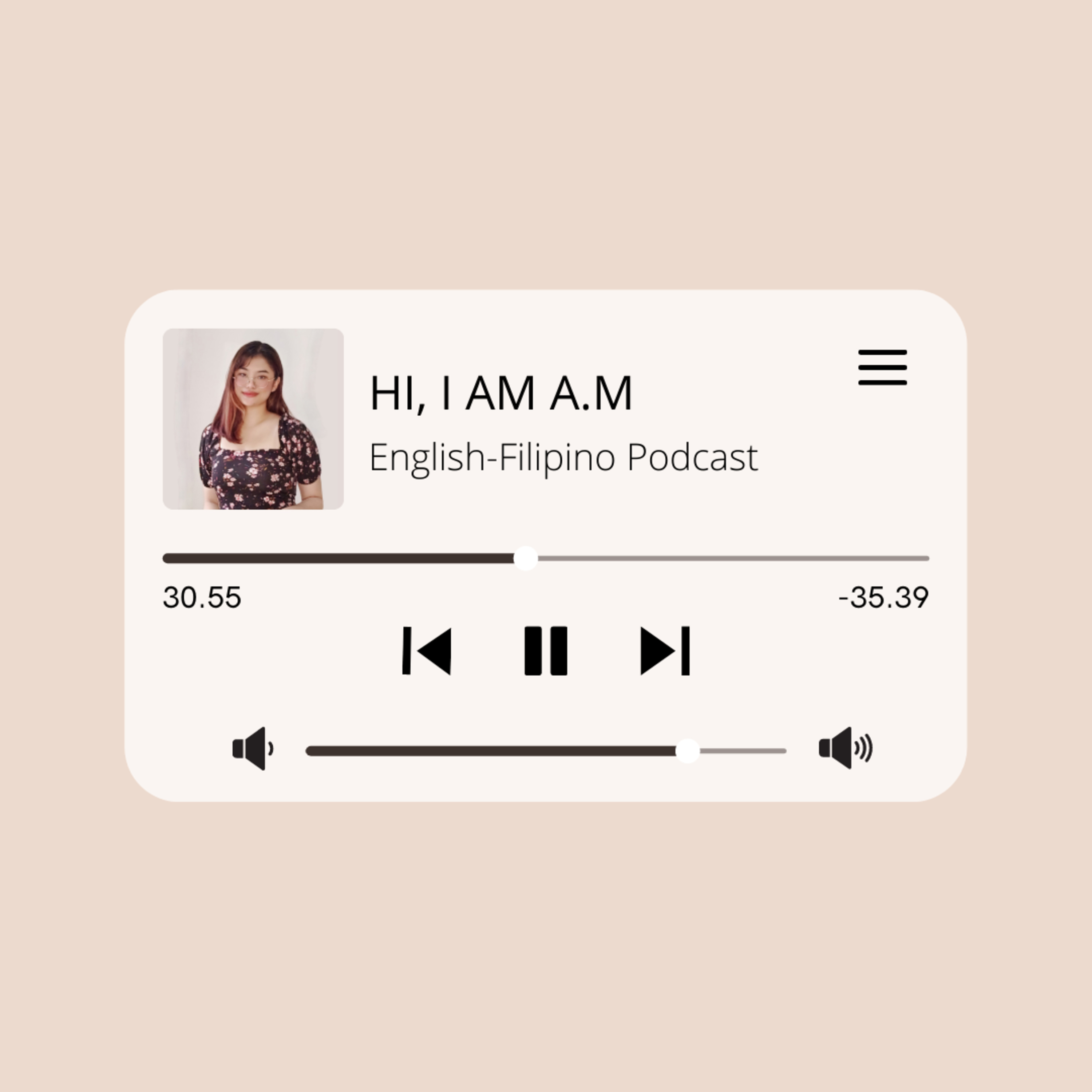 Hi, I am A.M. and welcome to our podcast! 
