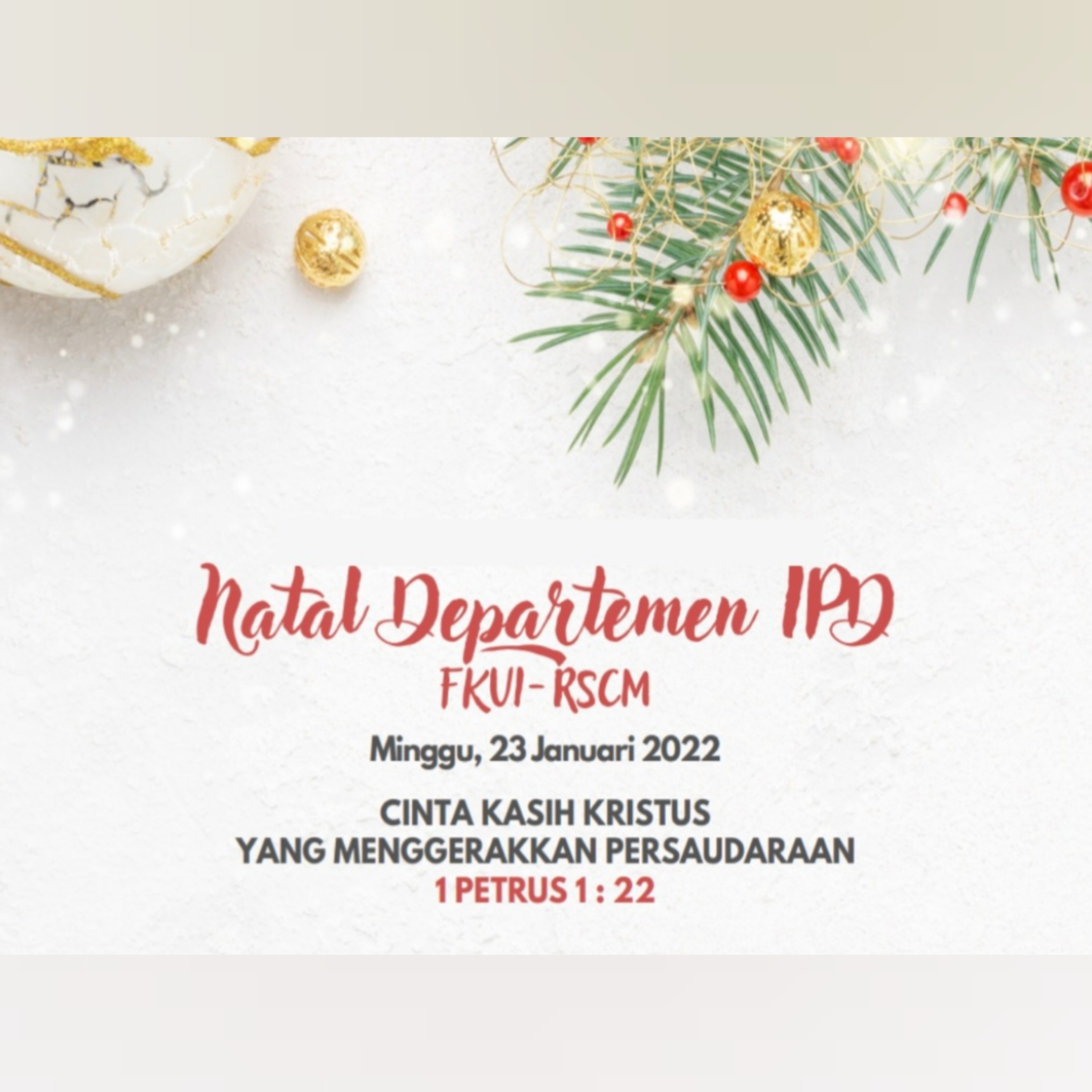 CINTA KASIH KRISTUS YANG MENGGERAKKAN PERSAUDARAAN