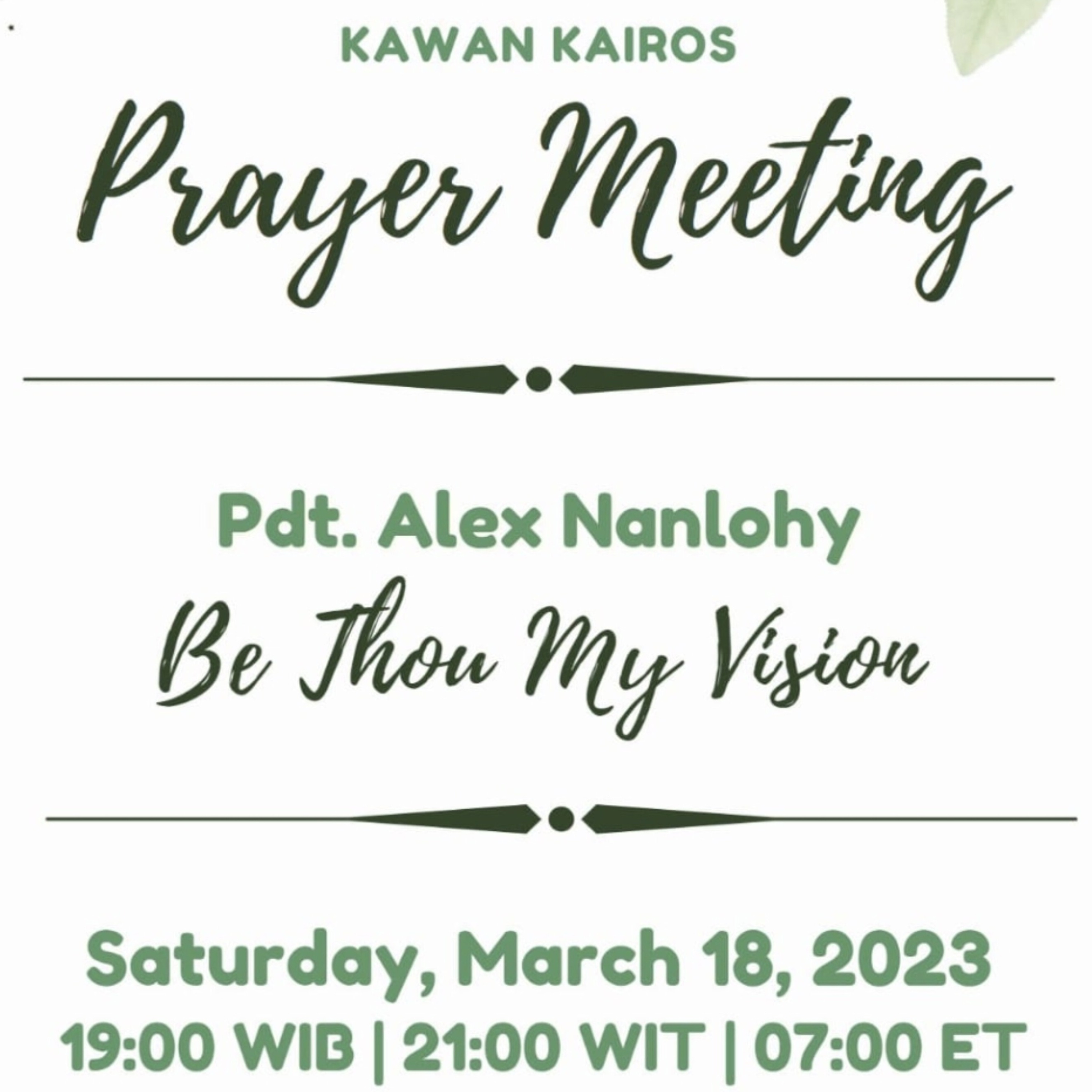 BE THOU MY VISION - MARKUS 1:35-39