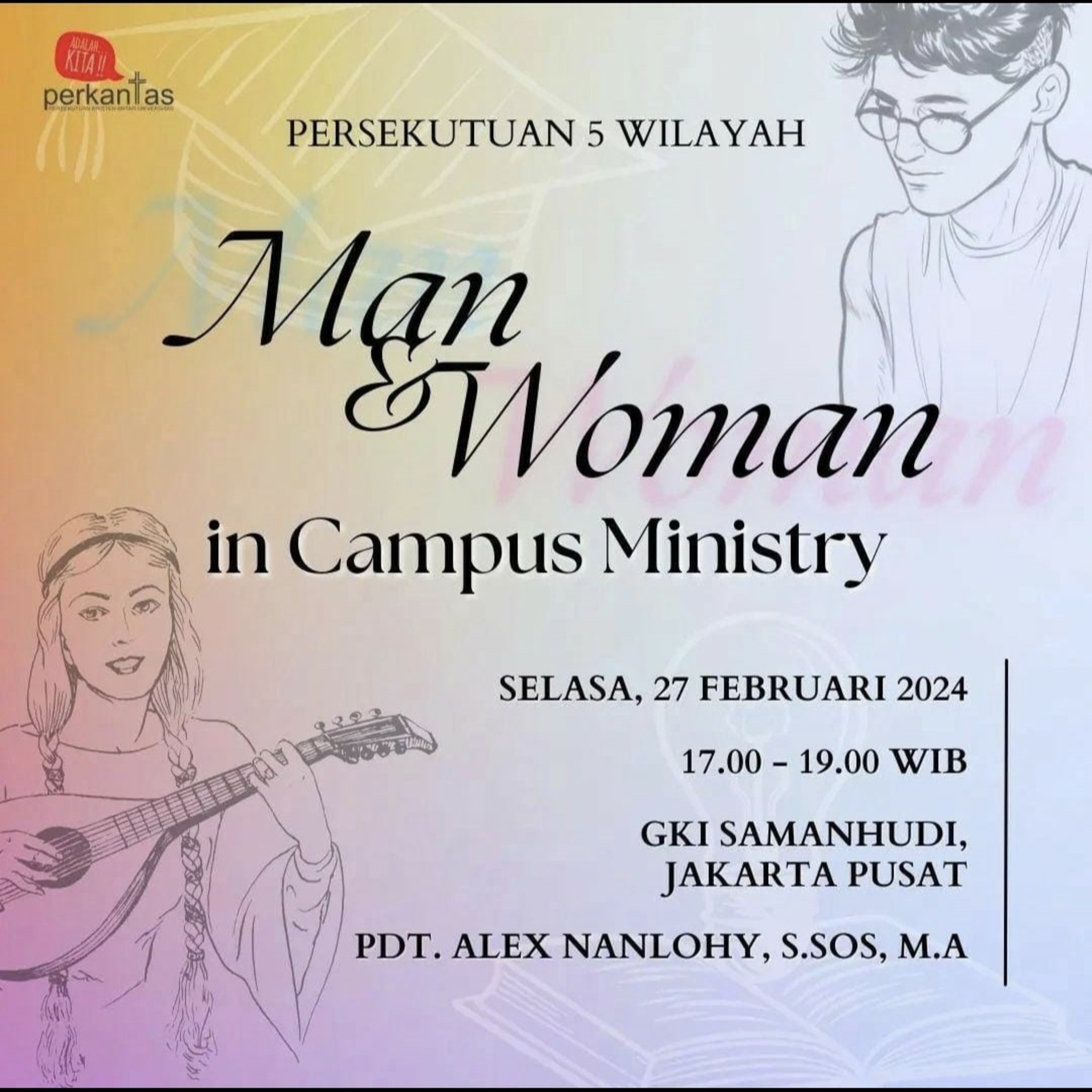 MAN AND WOMAN IN CAMPUS MINISTRY