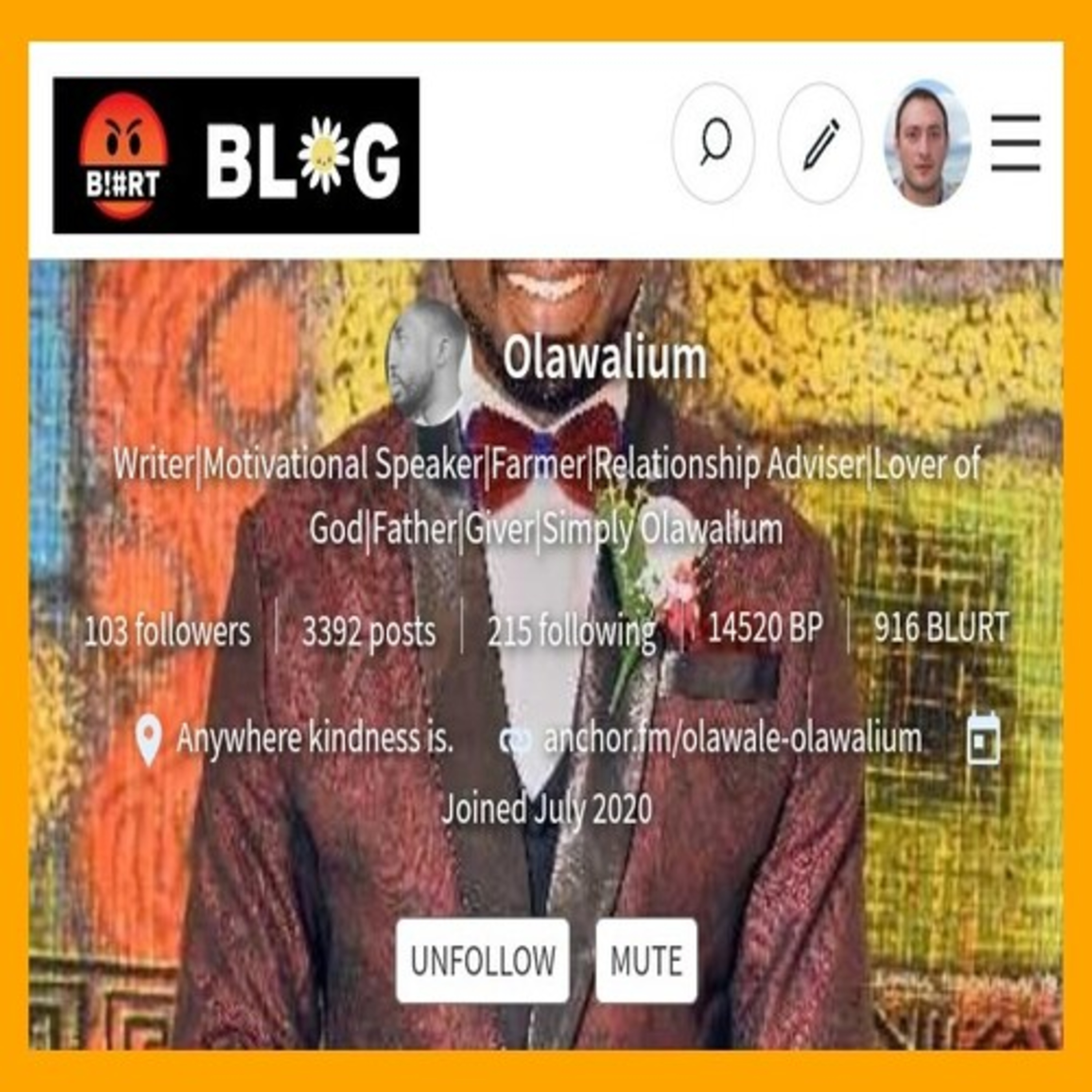 The Blurtcast Spotlight - @olawalium episode artwork