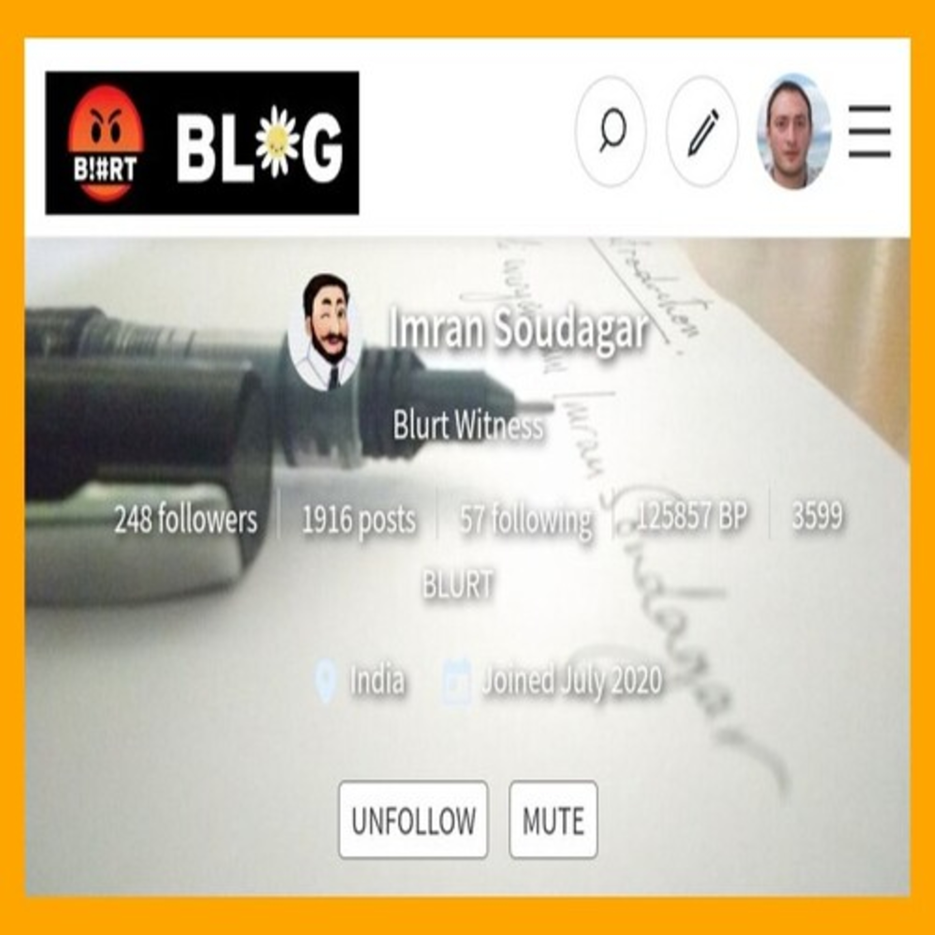 The Blurtconnect Spotlight - @imransoudagar episode artwork