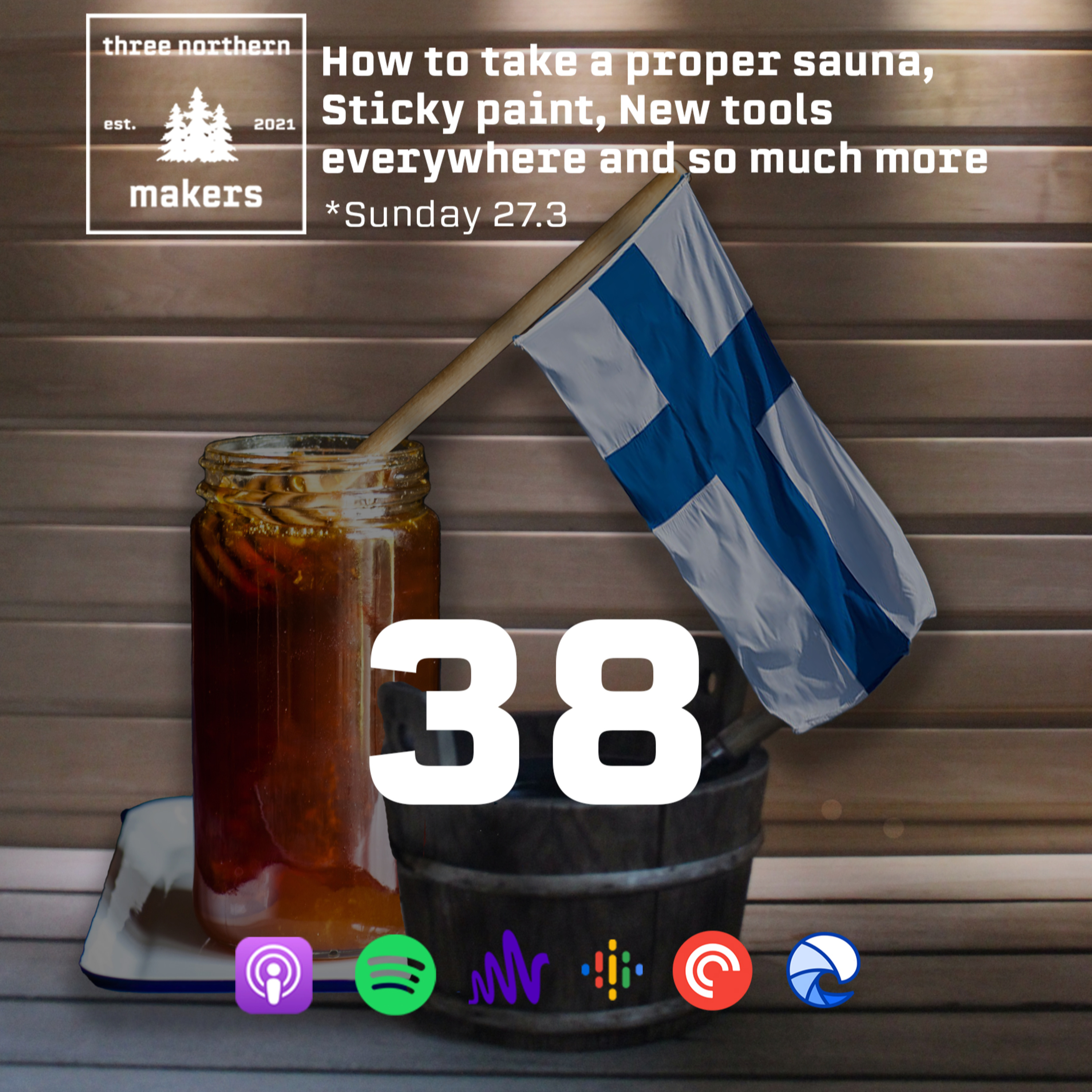 Ep38 - How to take a proper sauna, Sticky paint, New tools everywhere and so much more episode artwork