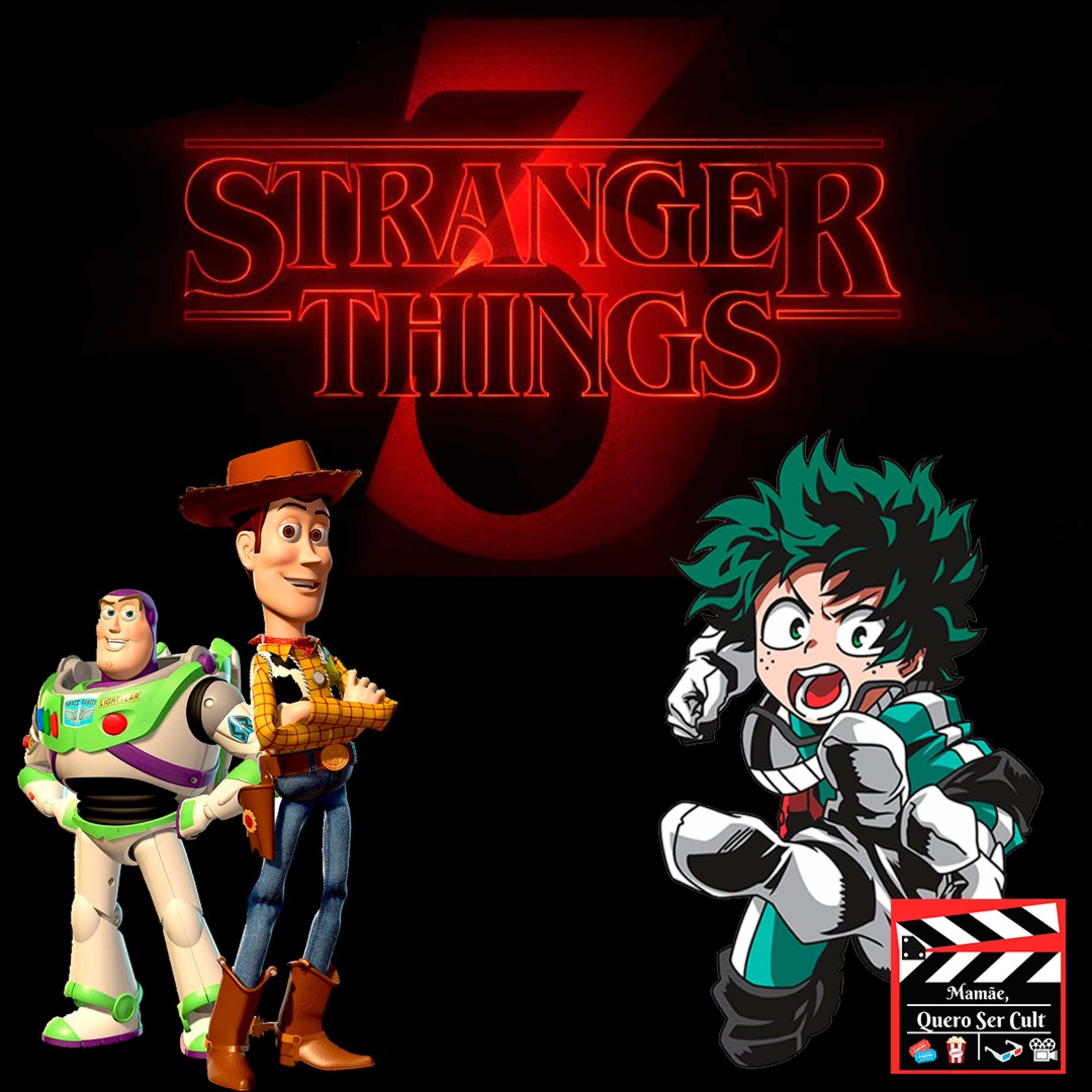 Stranger Things, Toy Story e Boku no Hero episode artwork