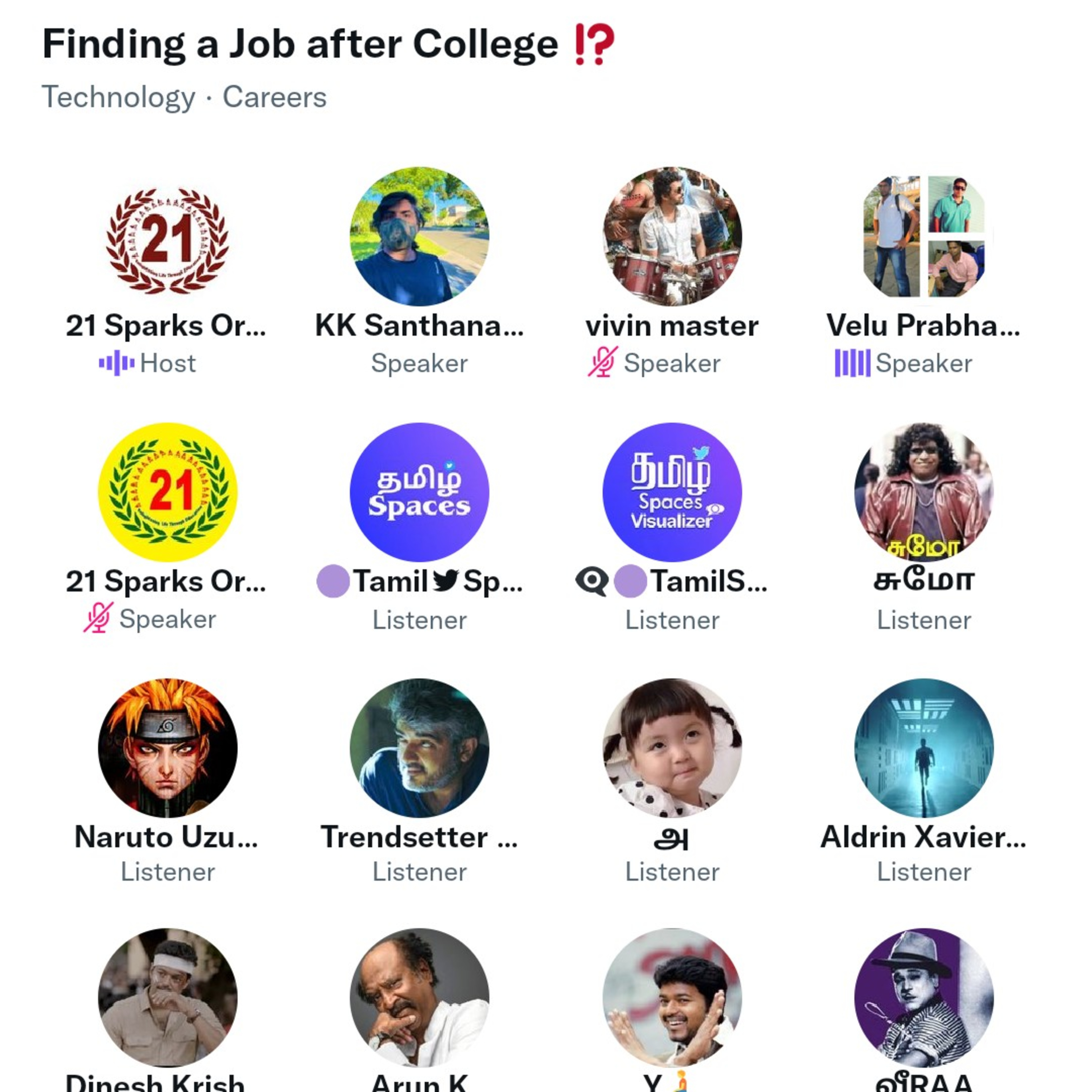 Find a job after College - Twitter Space hosted by 21 Spark Organiser episode artwork