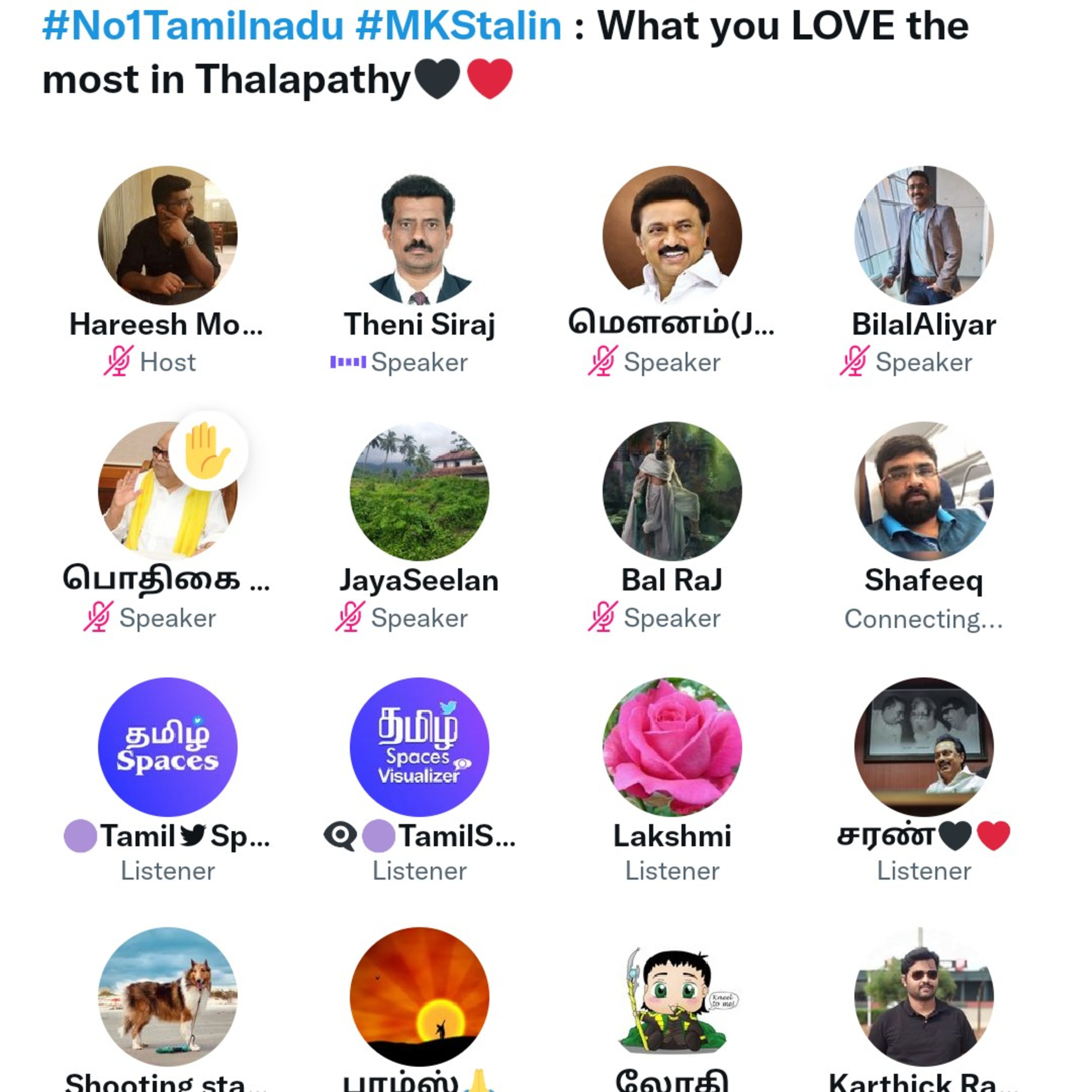 #No1TamilNadu and #MKStalin appreciation space hosted by @hihareesh , Participated by 100+speakers  episode artwork