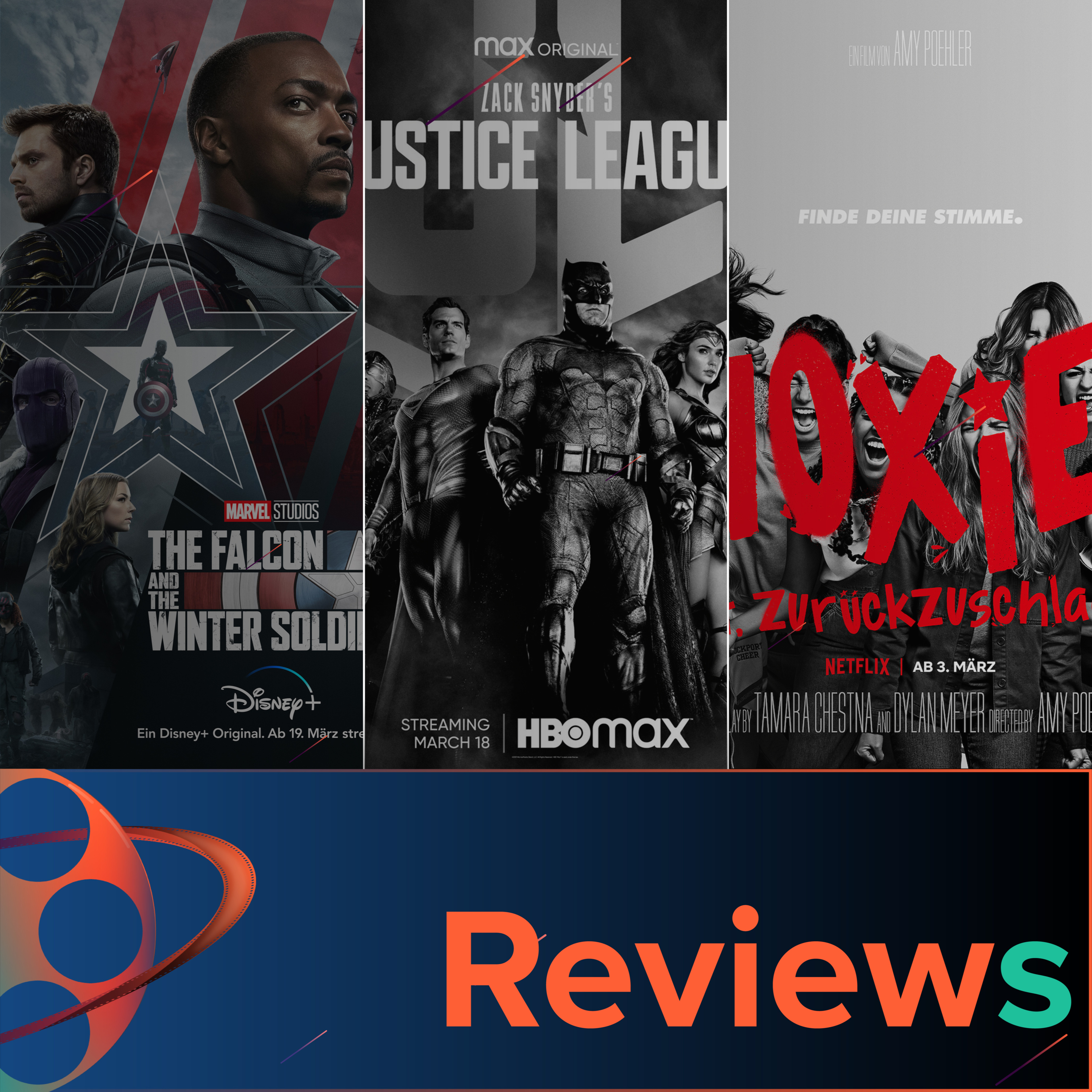 PFG Reviews (Zack Snyder's Justice League, Moxie, Wolfwalkers, The Falcon and the Winter Soldier) episode artwork