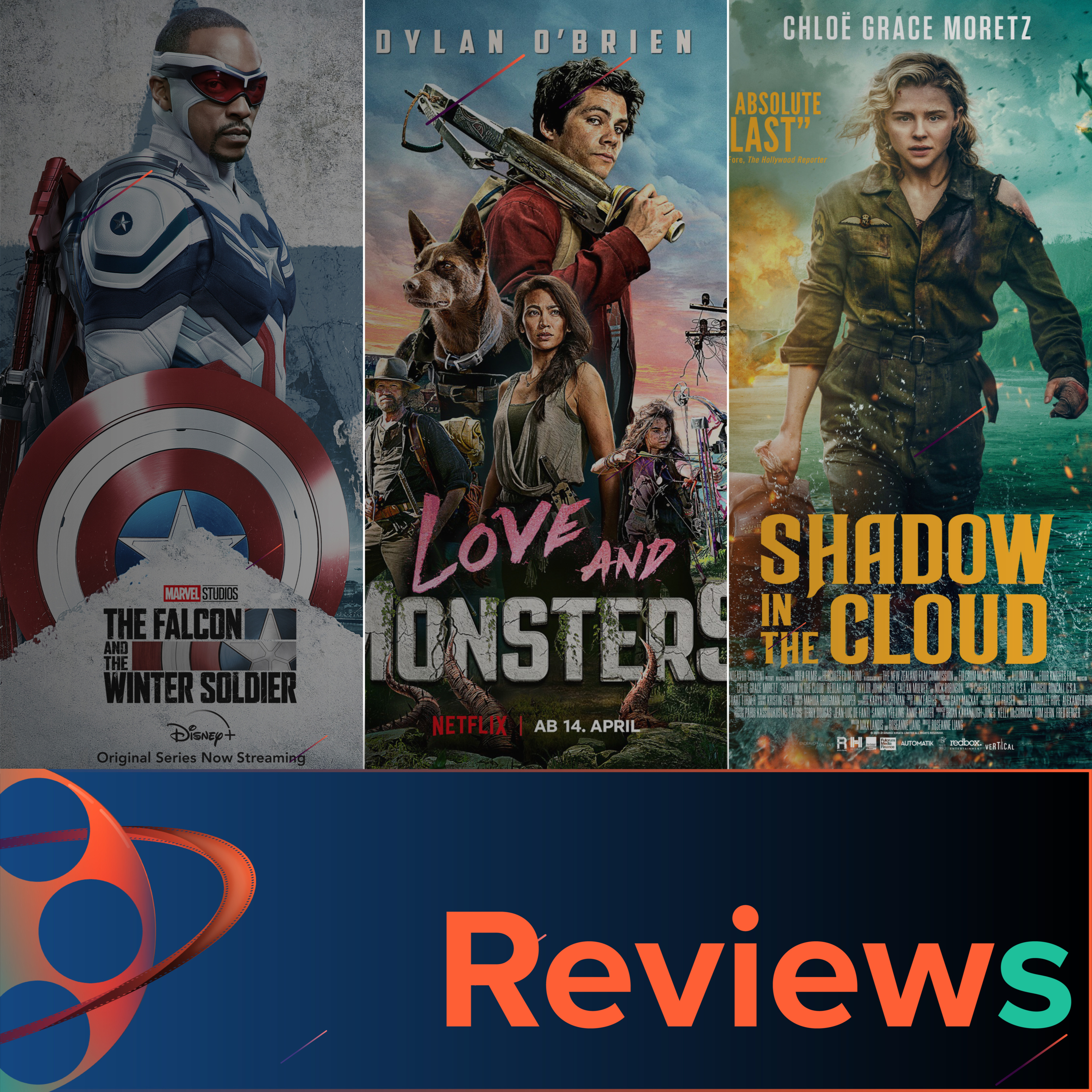 PFG Reviews (Love & Monsters, Shadow in the Cloud, Falcon & the Winter Soldier) episode artwork
