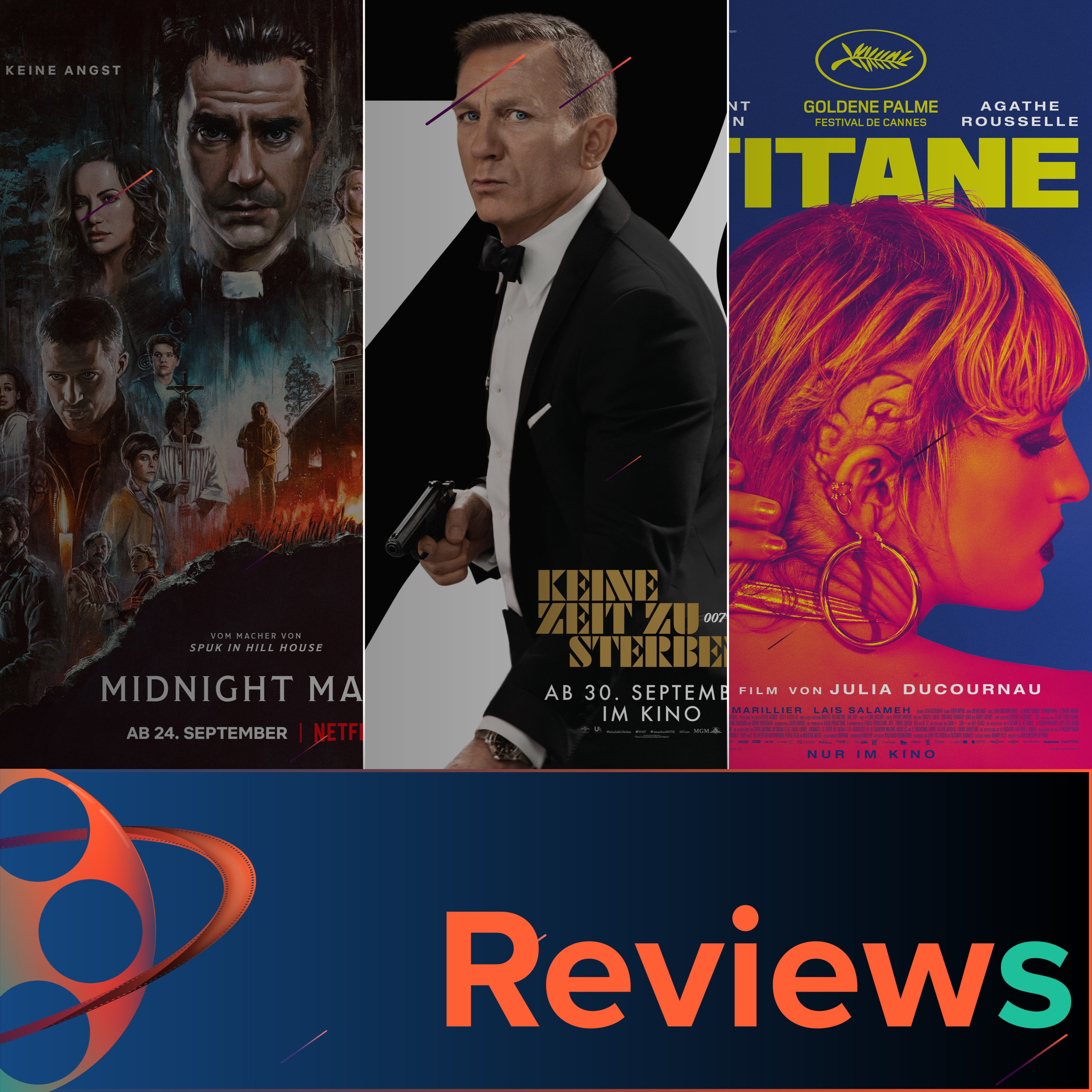 PFG Reviews (Keine Zeit zu Sterben, Midnight Mass, Titane, What if...?) episode artwork