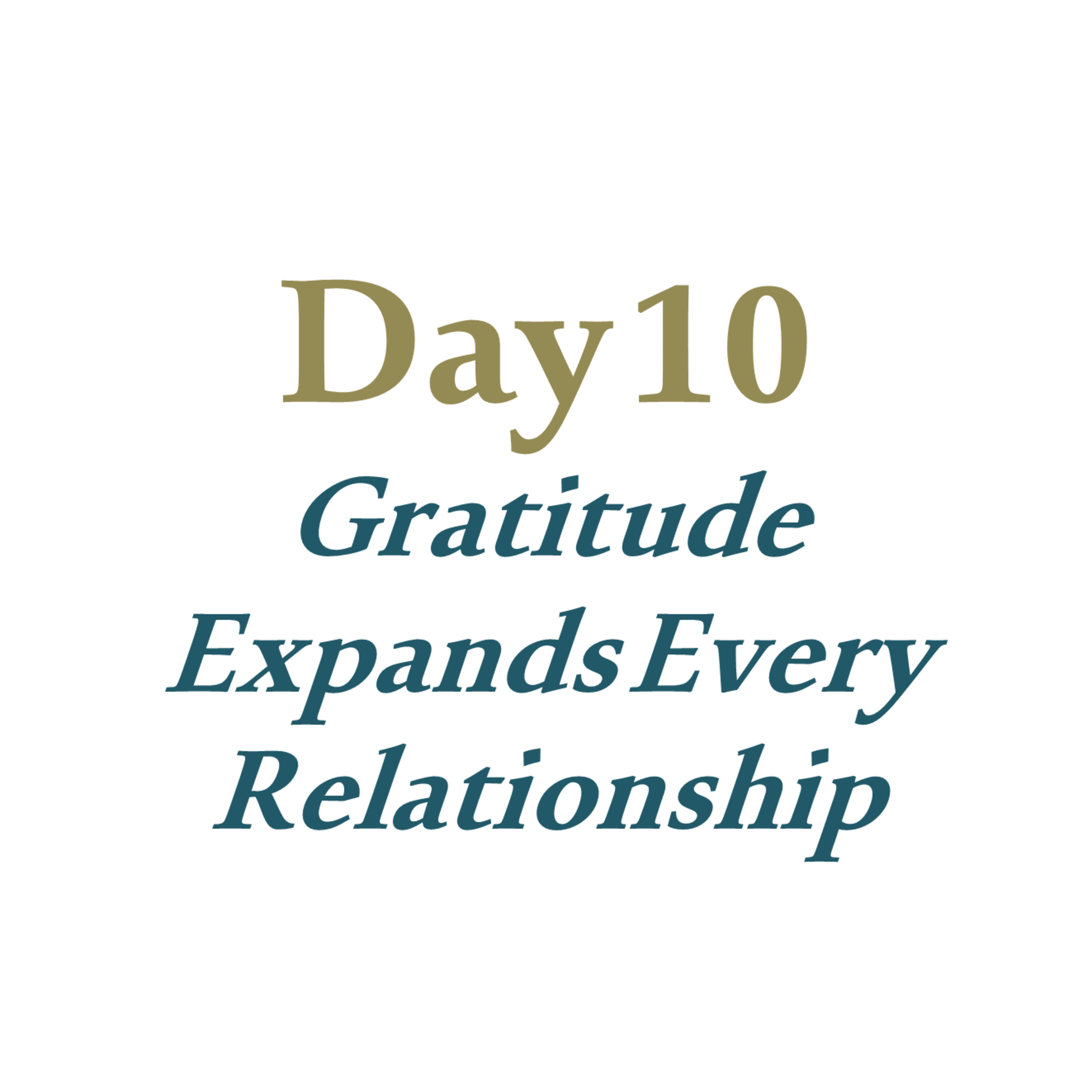 Day 10 - Gratitude Expands Every Relationship