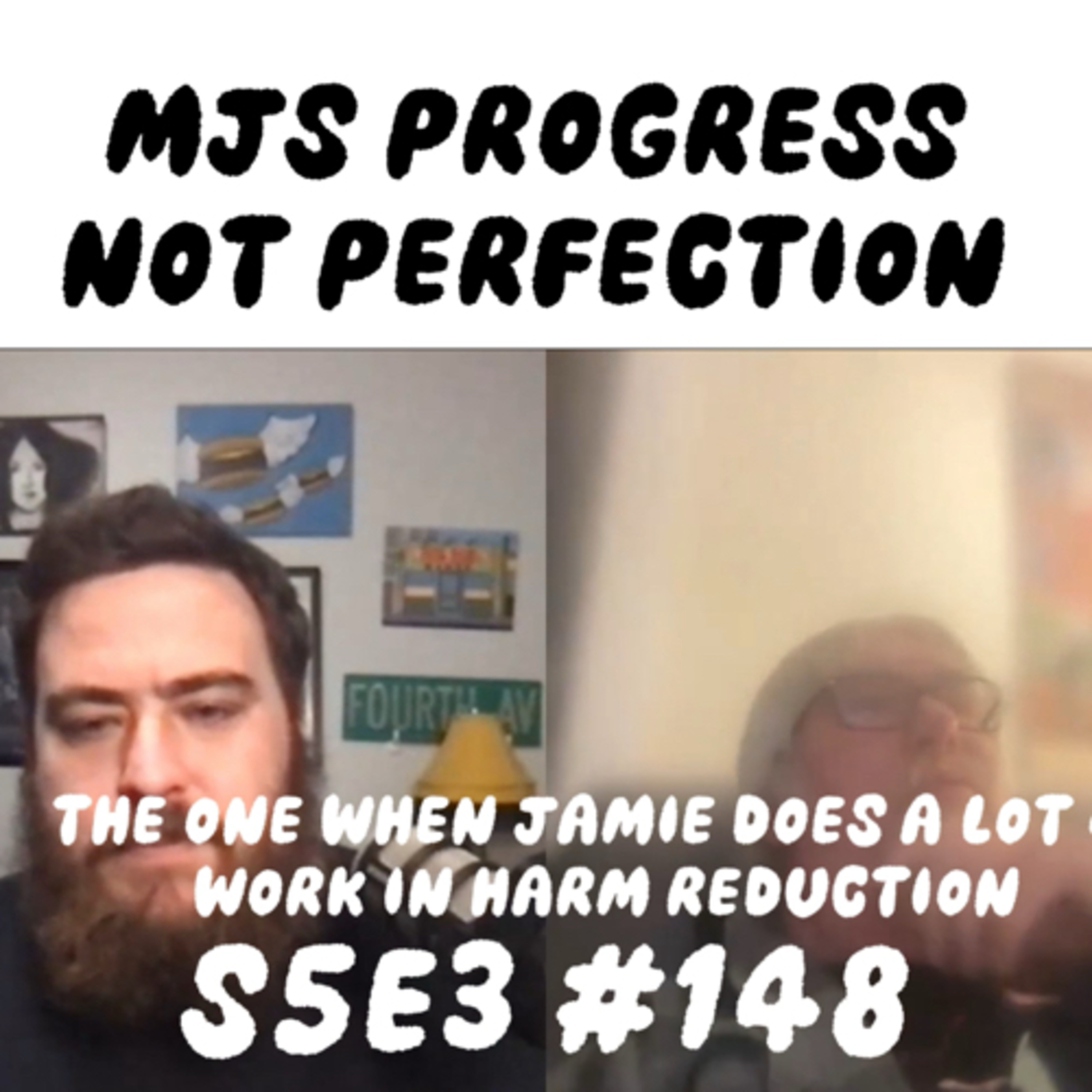 The one when Jamie does a lot of work in harm reduction  episode artwork