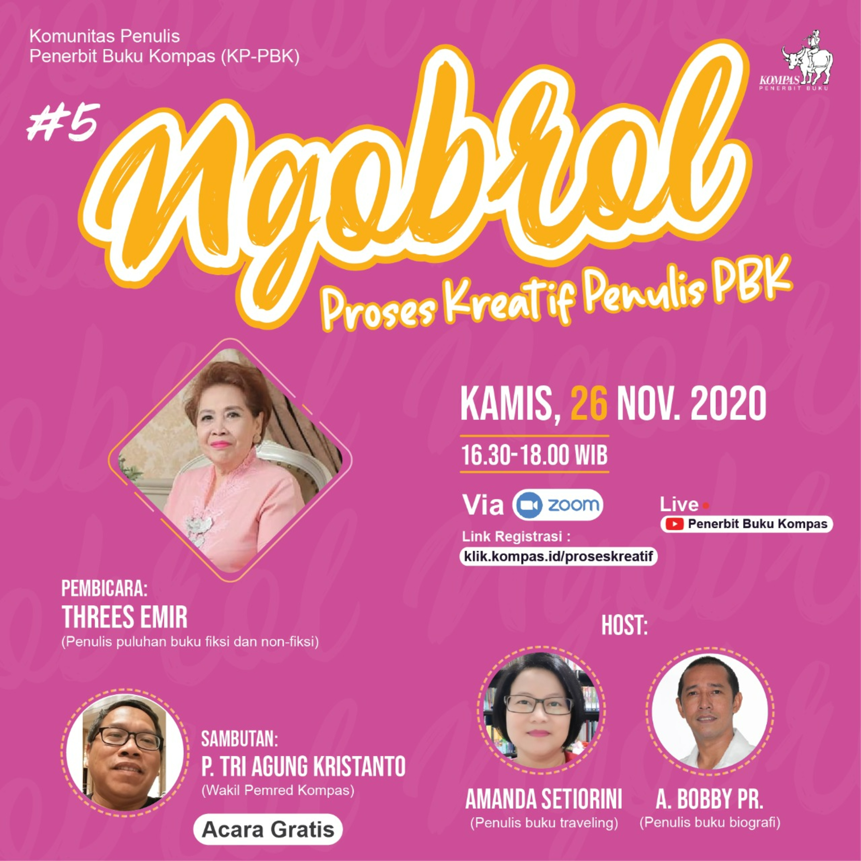 Ngobrol Proses Kreatif Penulis & Editor PBK