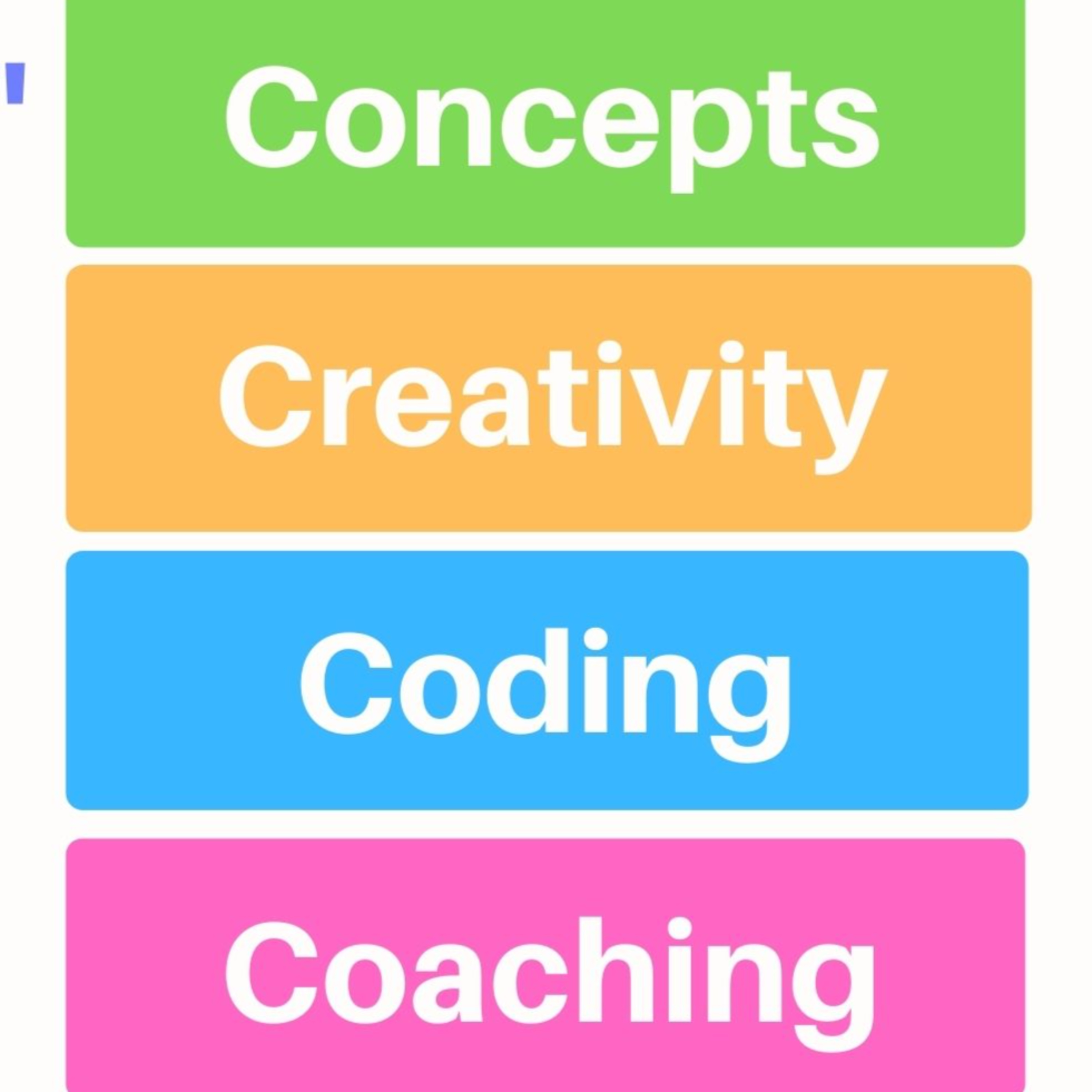 cover of episode Concepts, Creativity, Code, and Coaching - Laying the groundwork for learning to create programming products.