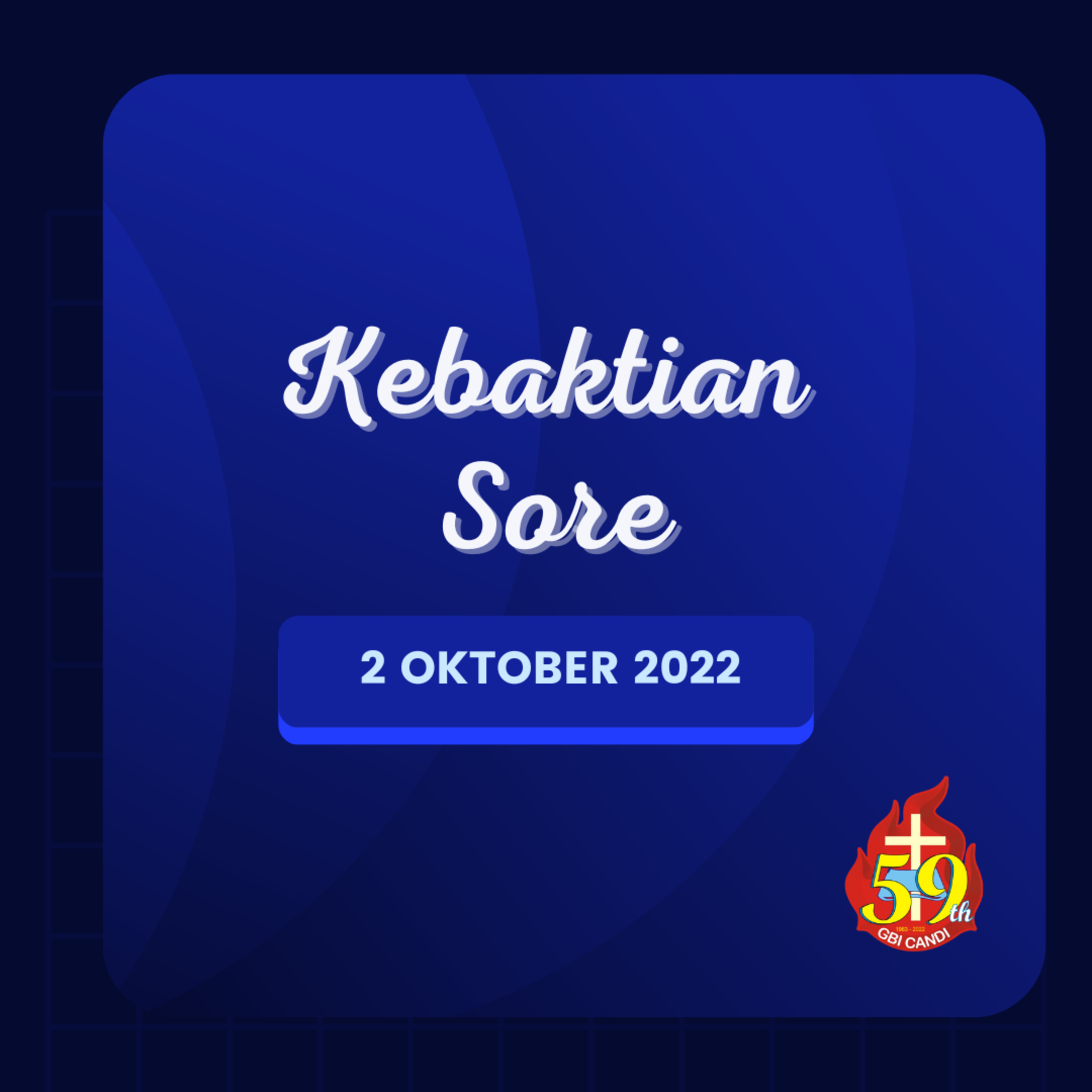 Kebaktian Sore, 2 OKT 2022 (LIVE) episode artwork