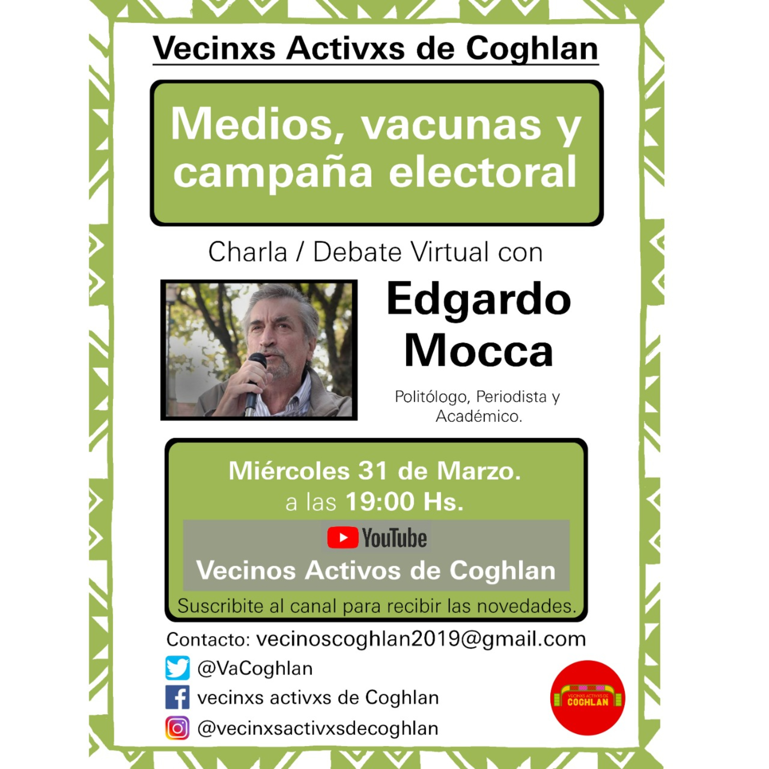 Charlas de los Vecinxs Activxs de COGHLAN