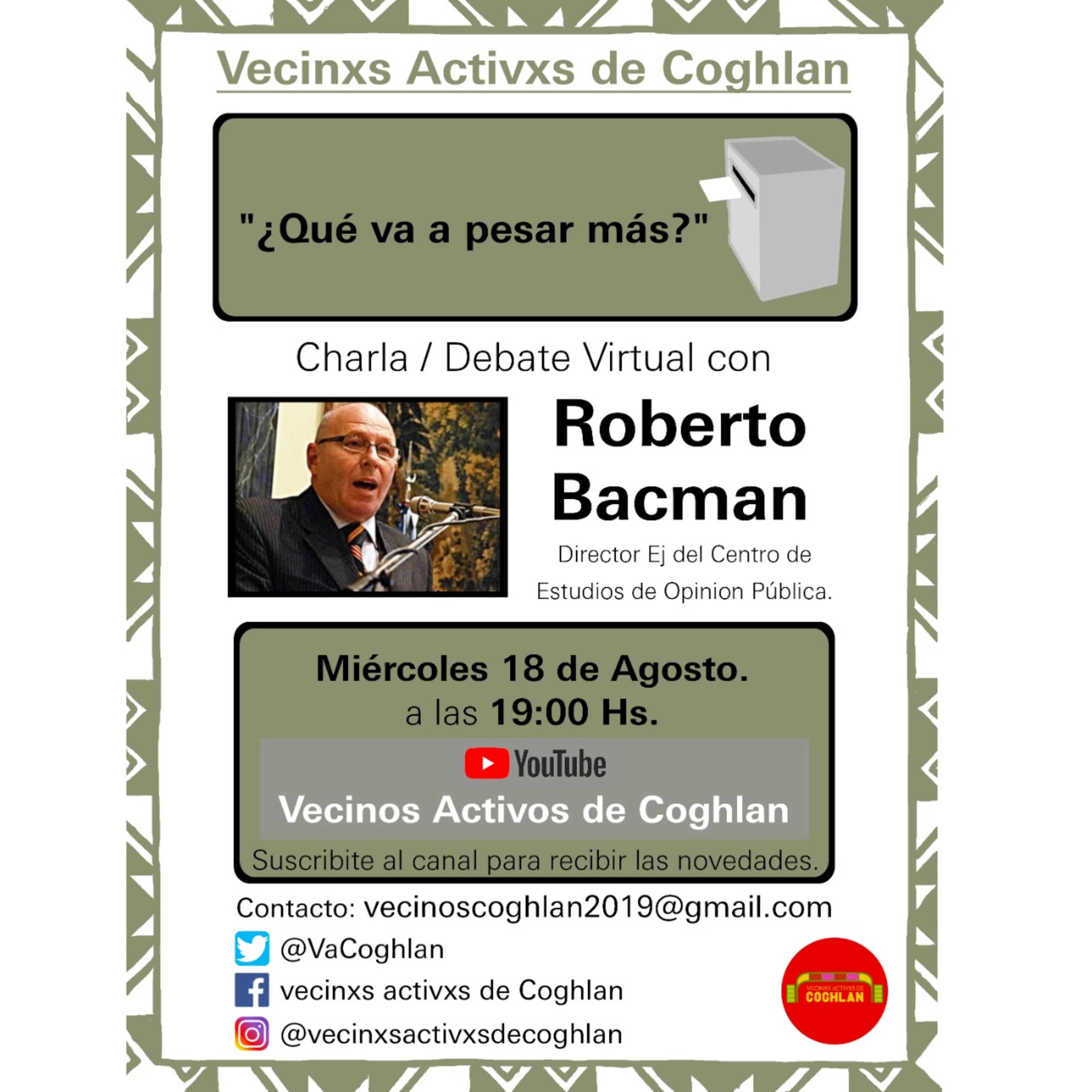 Charlas de los Vecinxs Activxs de COGHLAN