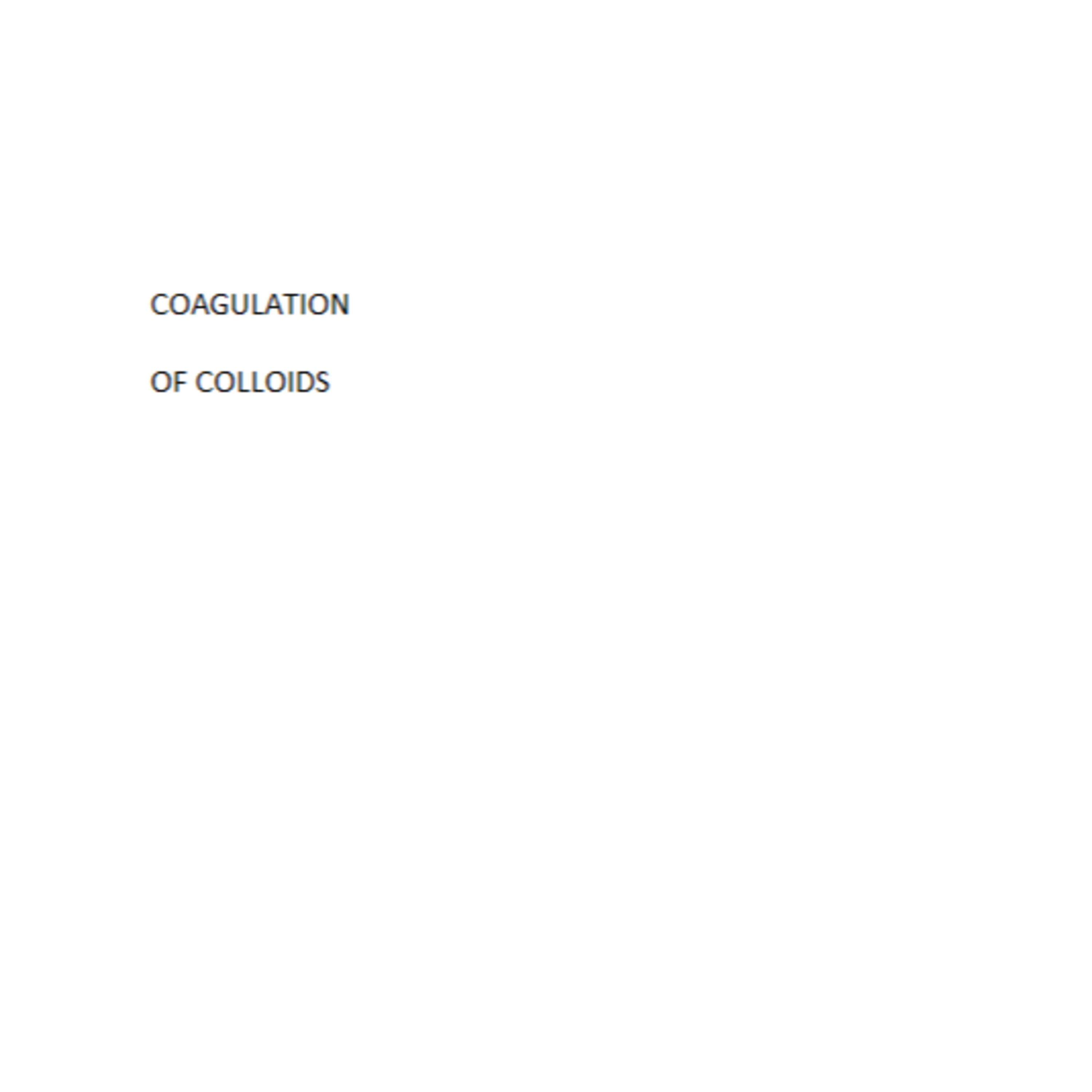 Coagulation of colloids
