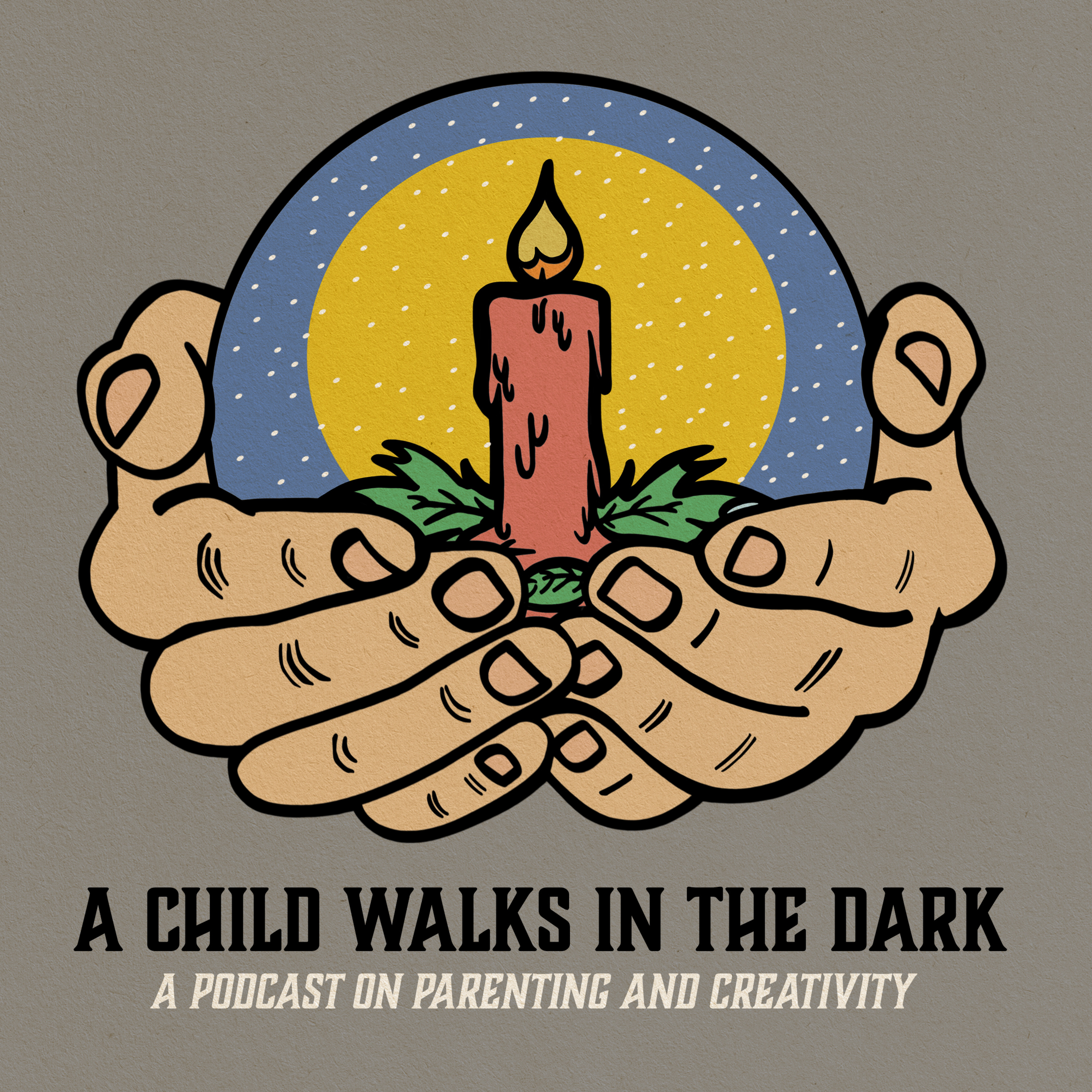 a child walks in the dark