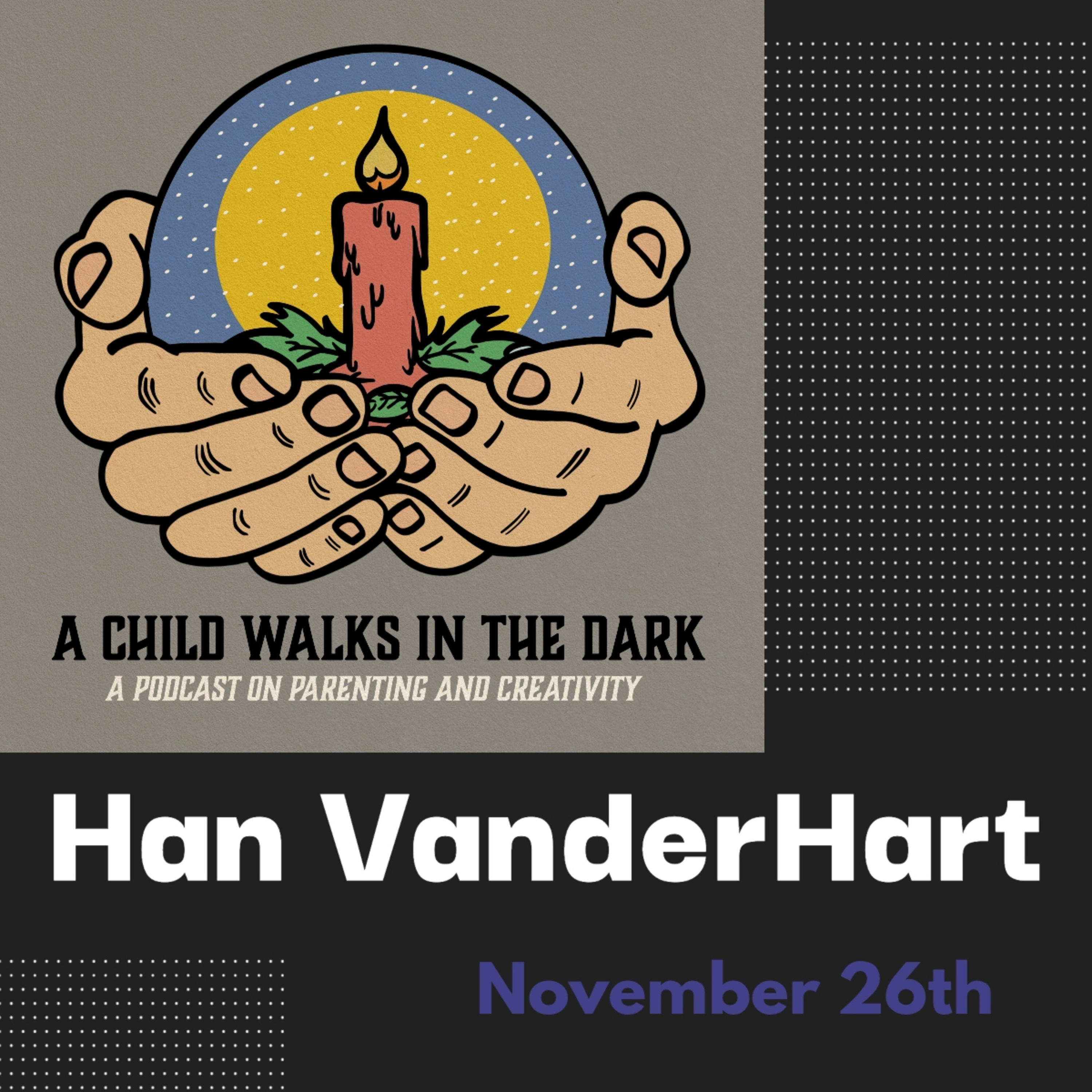 a child walks in the dark