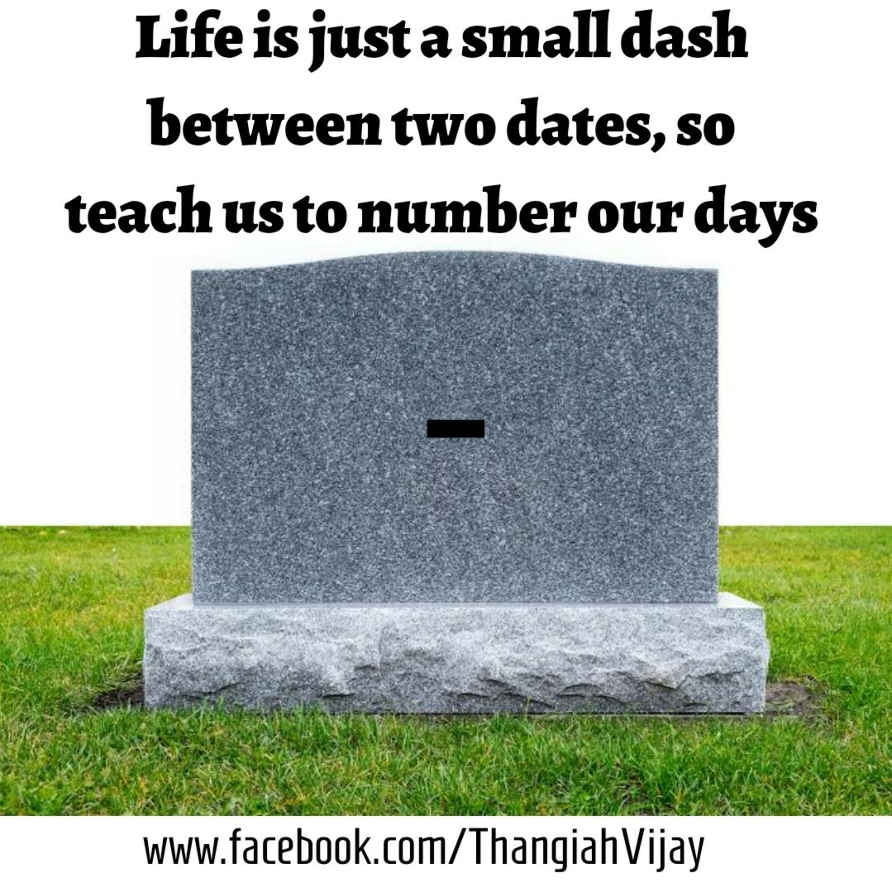 Life is just a short dash between two dates ... so teach us to number our days. episode artwork