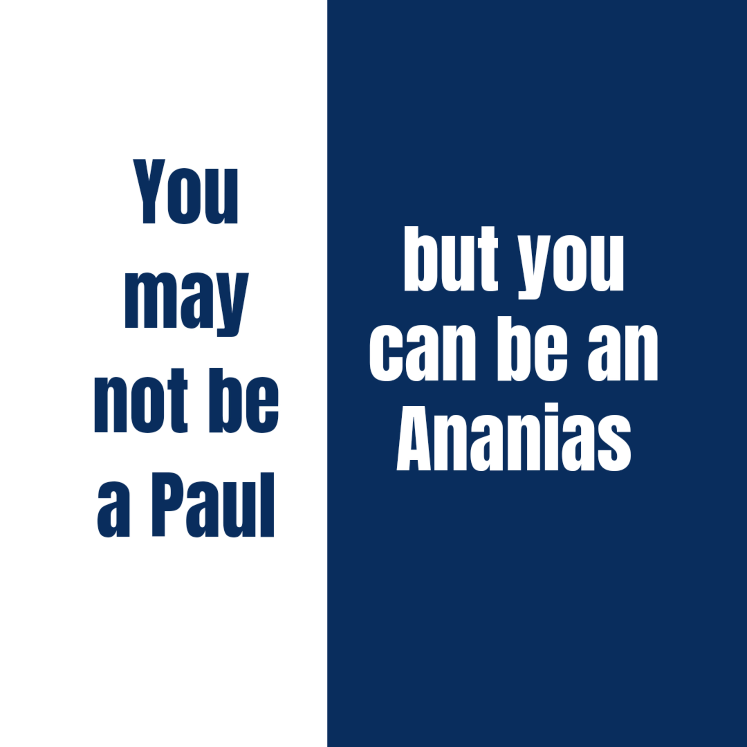 You may not be a Paul but you can be an Ananias  episode artwork