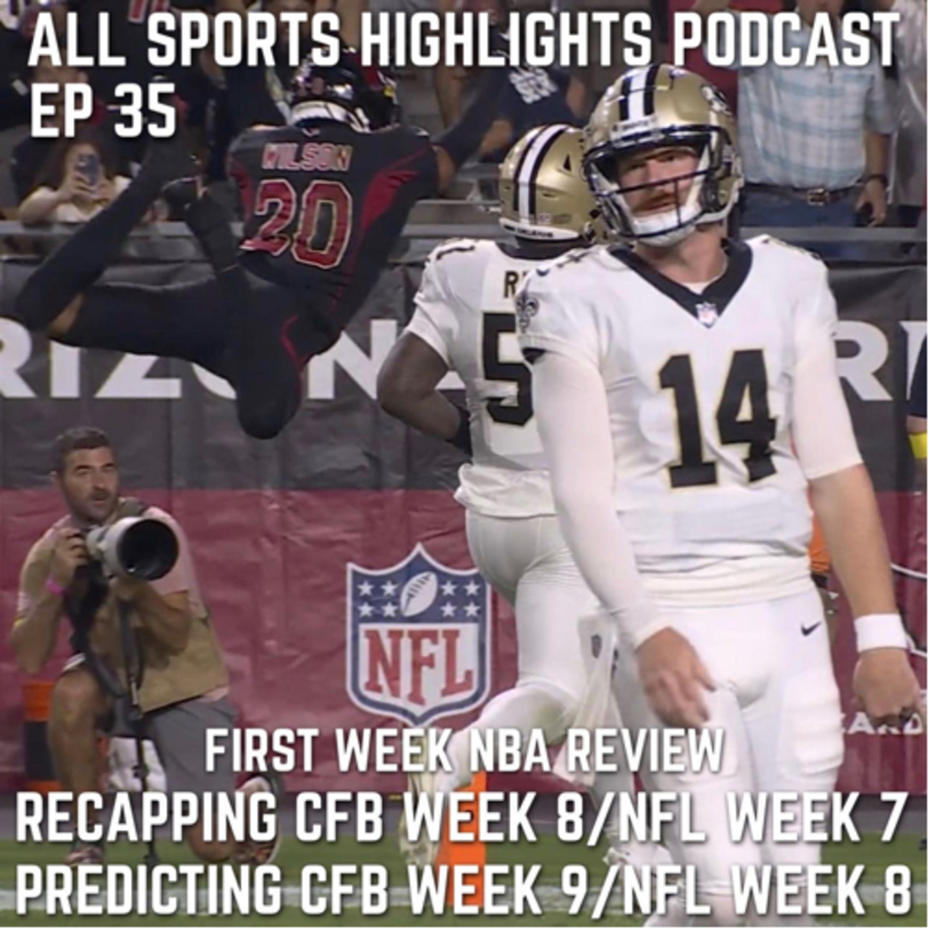 All sports Highlights podcast
Episode 35 predicting college
football week 9 and nfl week
8 episode artwork