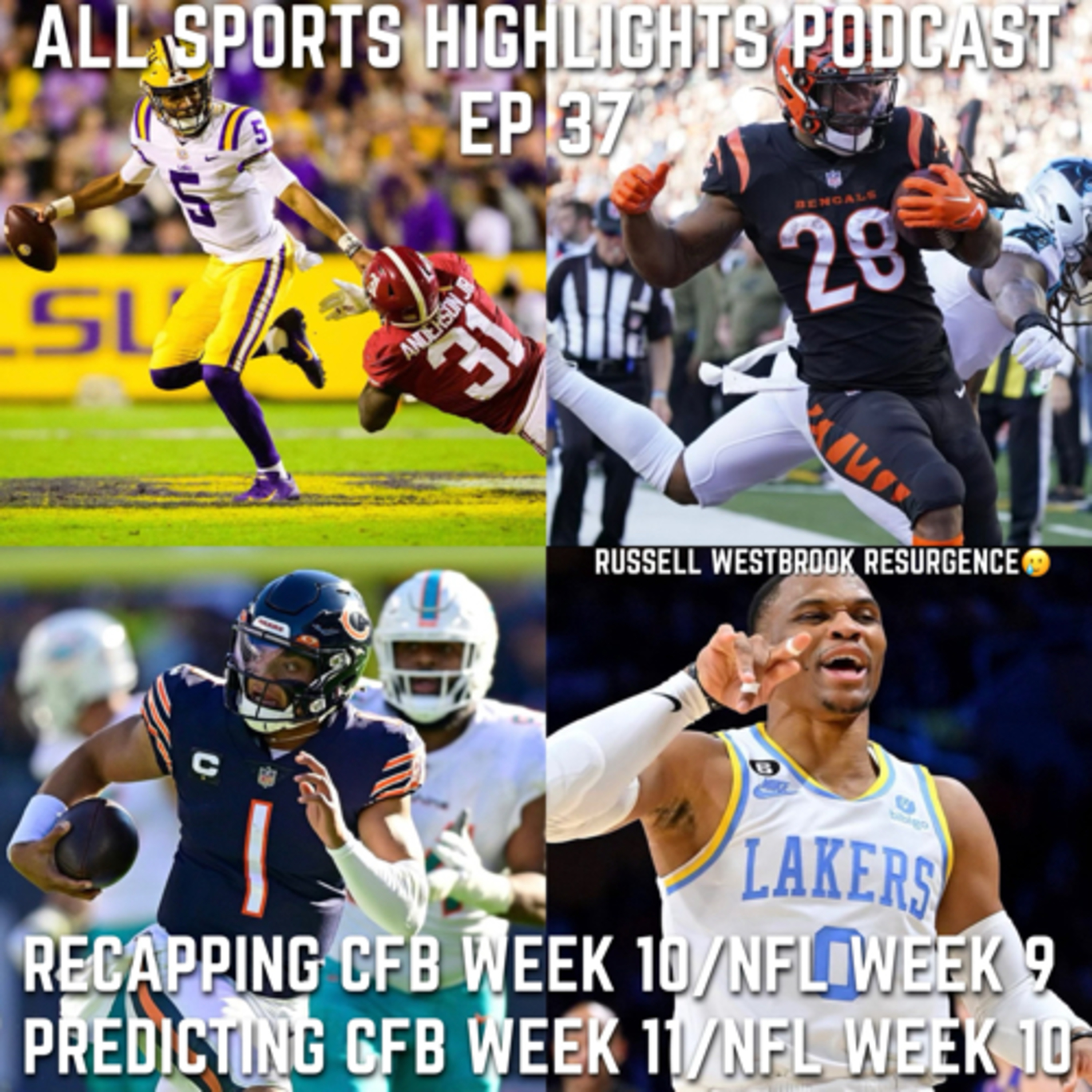 All sports Highlights podcast
Episode 37 predicting college
football week 11 and nfl week
10 episode artwork