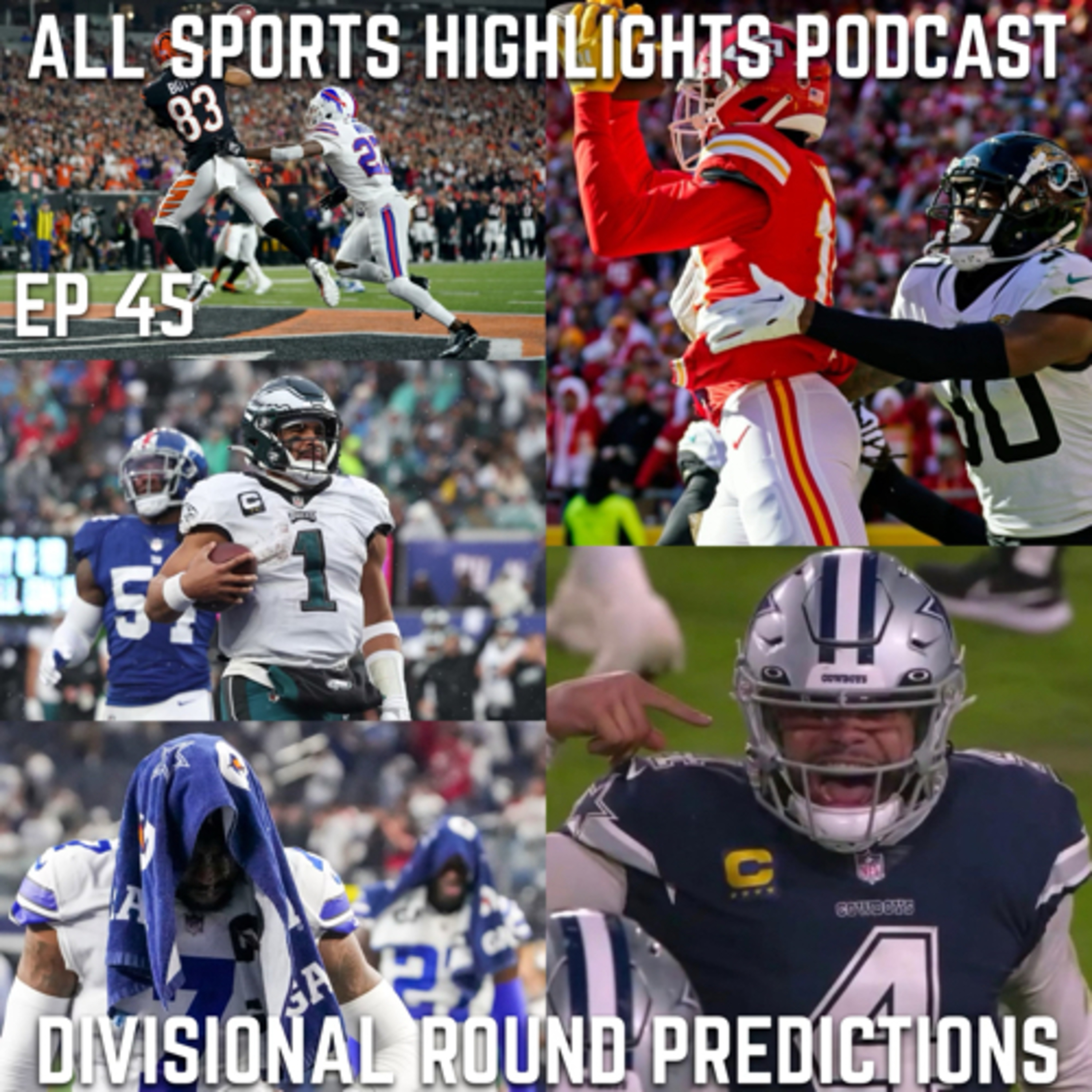 All Sports Highlights Podcast Episode 45 NFL Divisional Round Predictions previewing cowboys 49ers  episode artwork