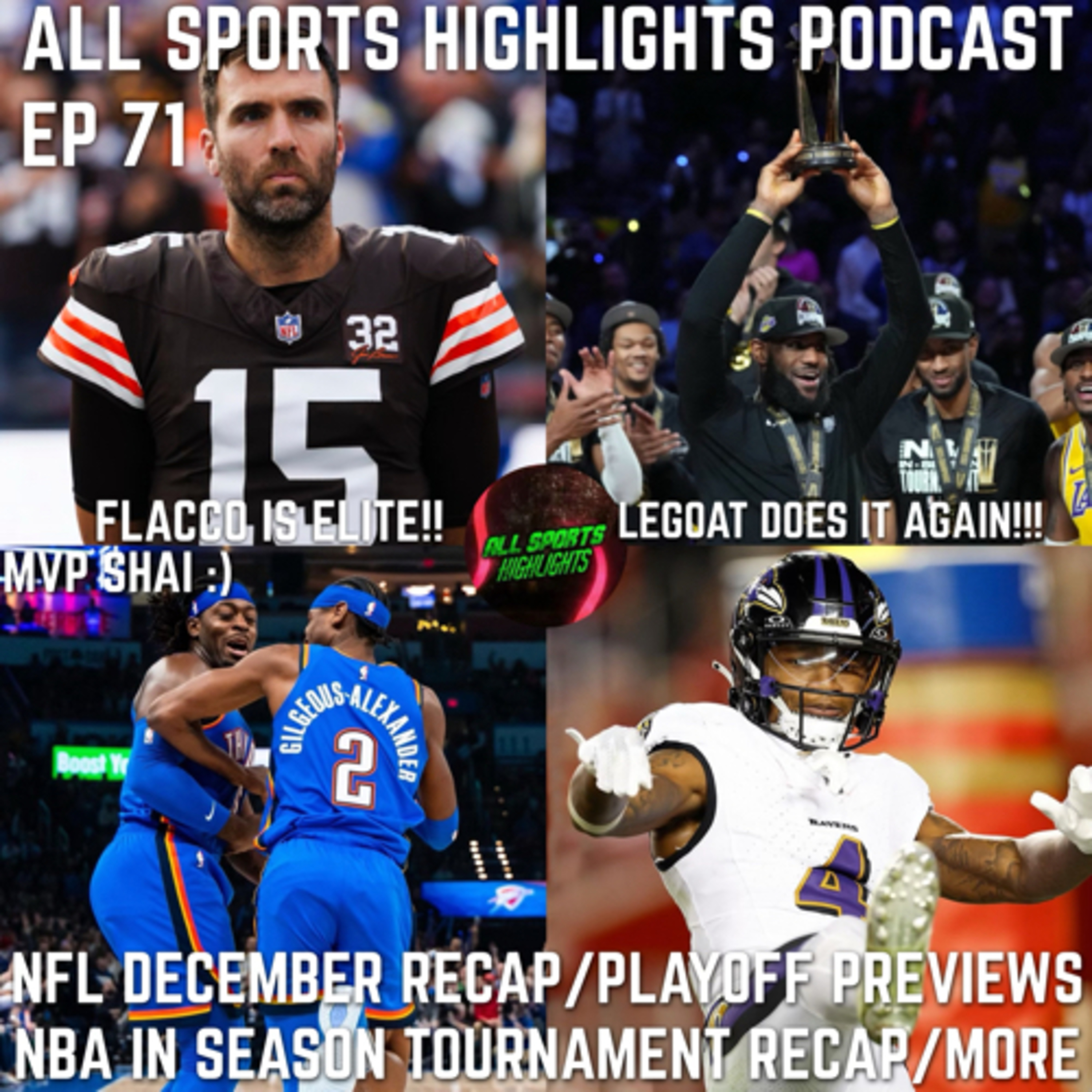 All Sports Highlights Podcast Ep 71 NFL December Recap/Playoff Previews NBA December recap and more! episode artwork