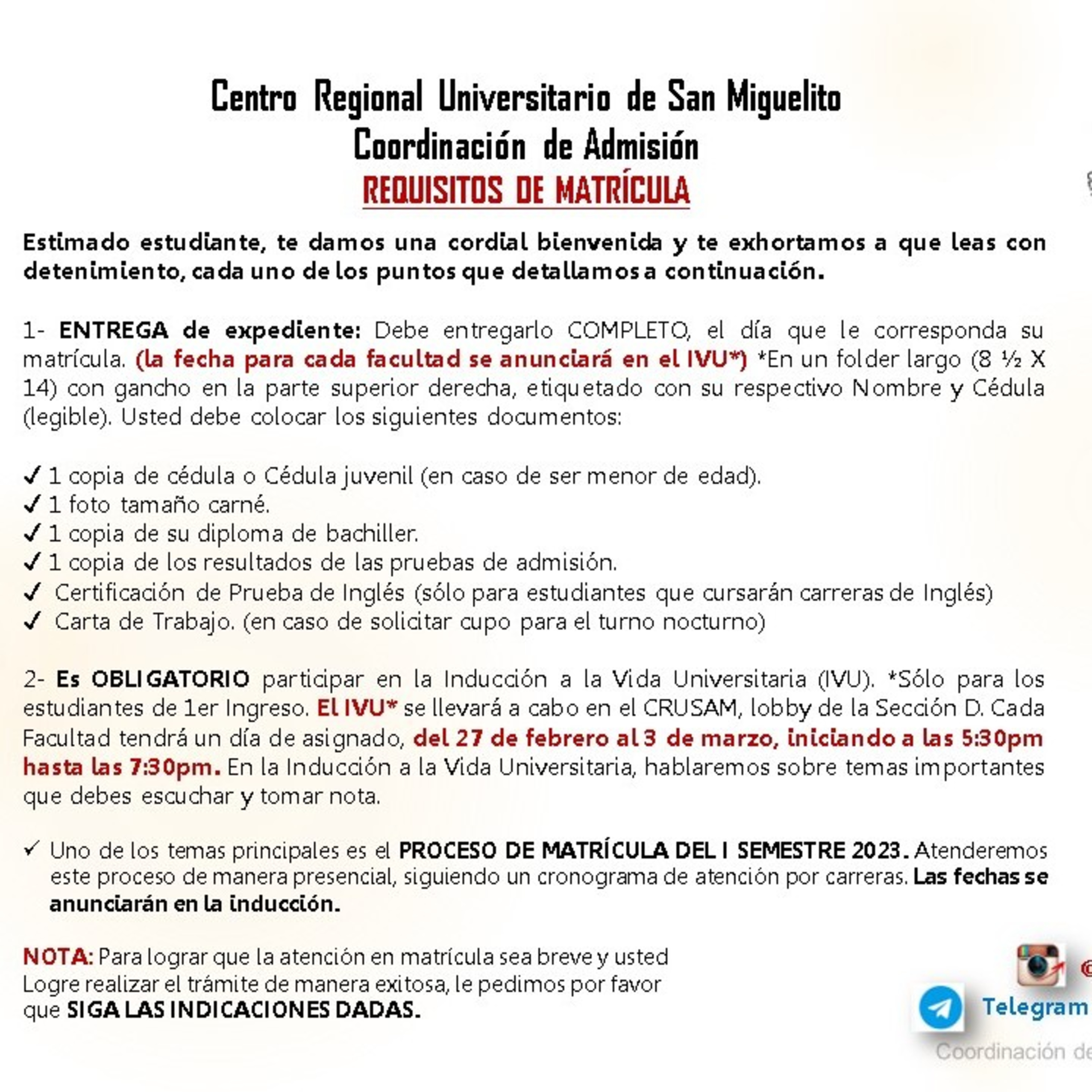 Información para los que aprobaron sus exámenes de Admisión y reservaron cupo en el Crusam. episode artwork