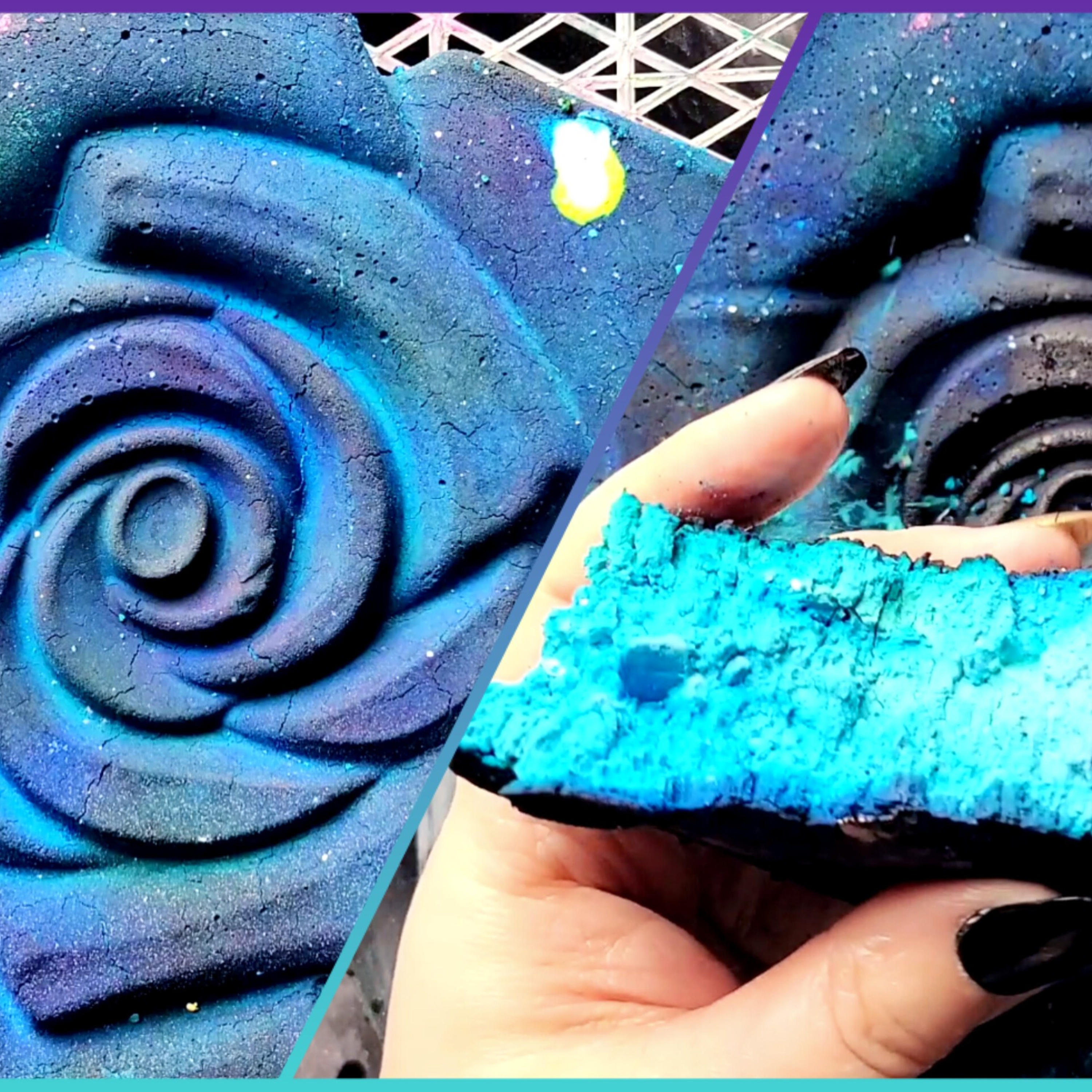 Gritty Crunchy Rose Slab 💙🌹🔥 ASMR Cornstarch Crumble