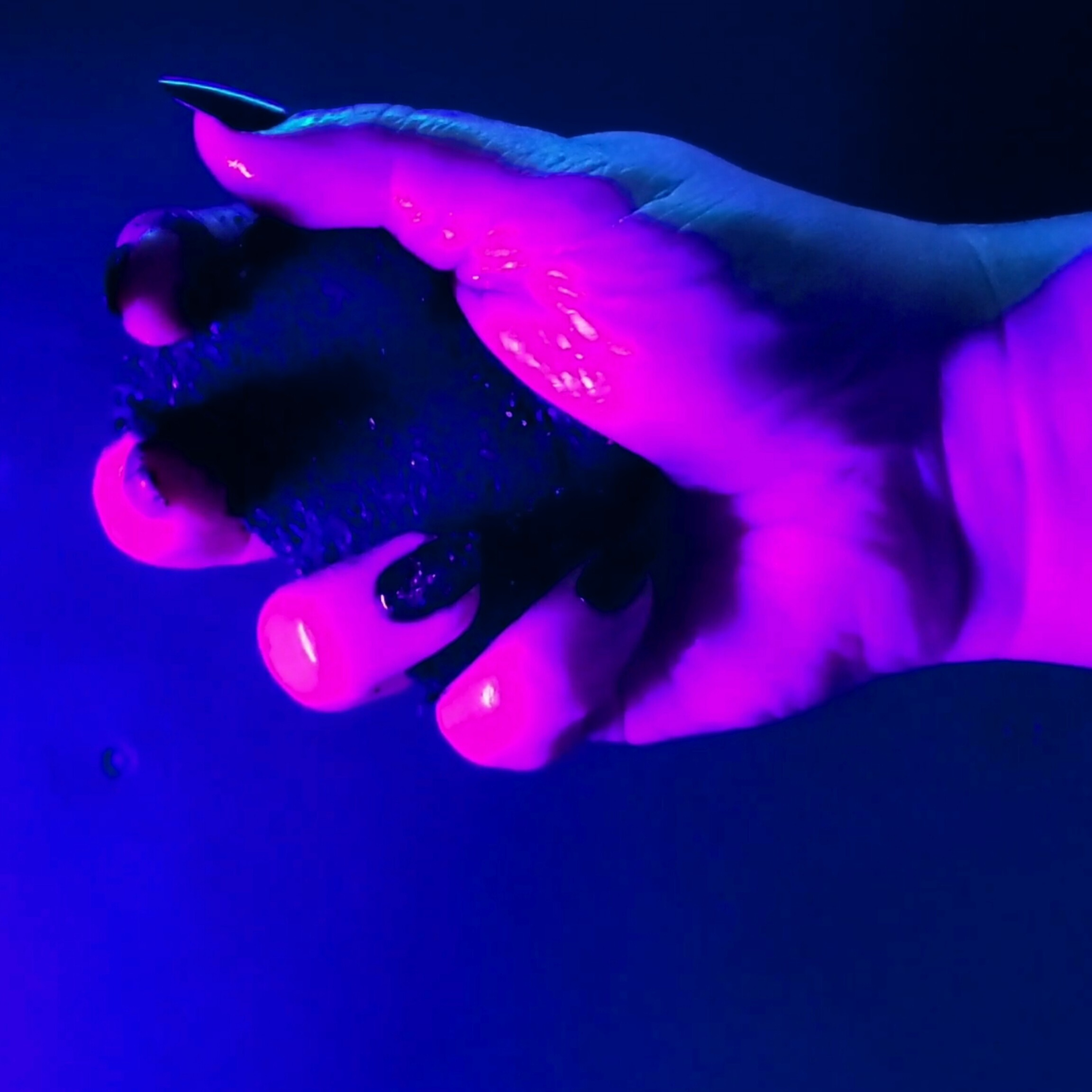 Glittery Black Powderfalls Crush 🖤🎉 Glowing LED Lights | Black Collab Series w/ Calico Crunch ASMR