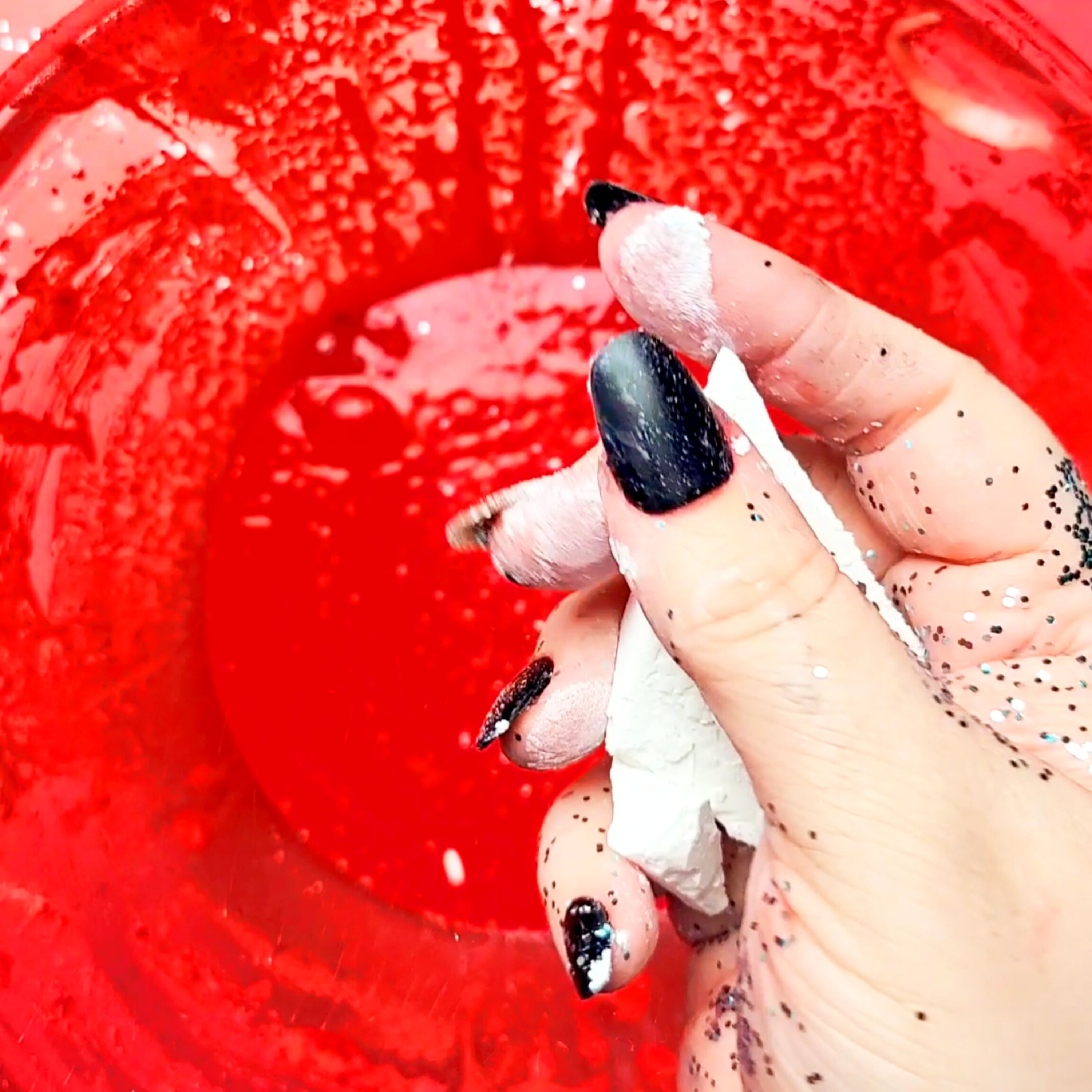 Soft Chalk Crushed into Intense Red Holi Paste ❤️🔥 Oddly Satisfying Hand Mixing Paste
