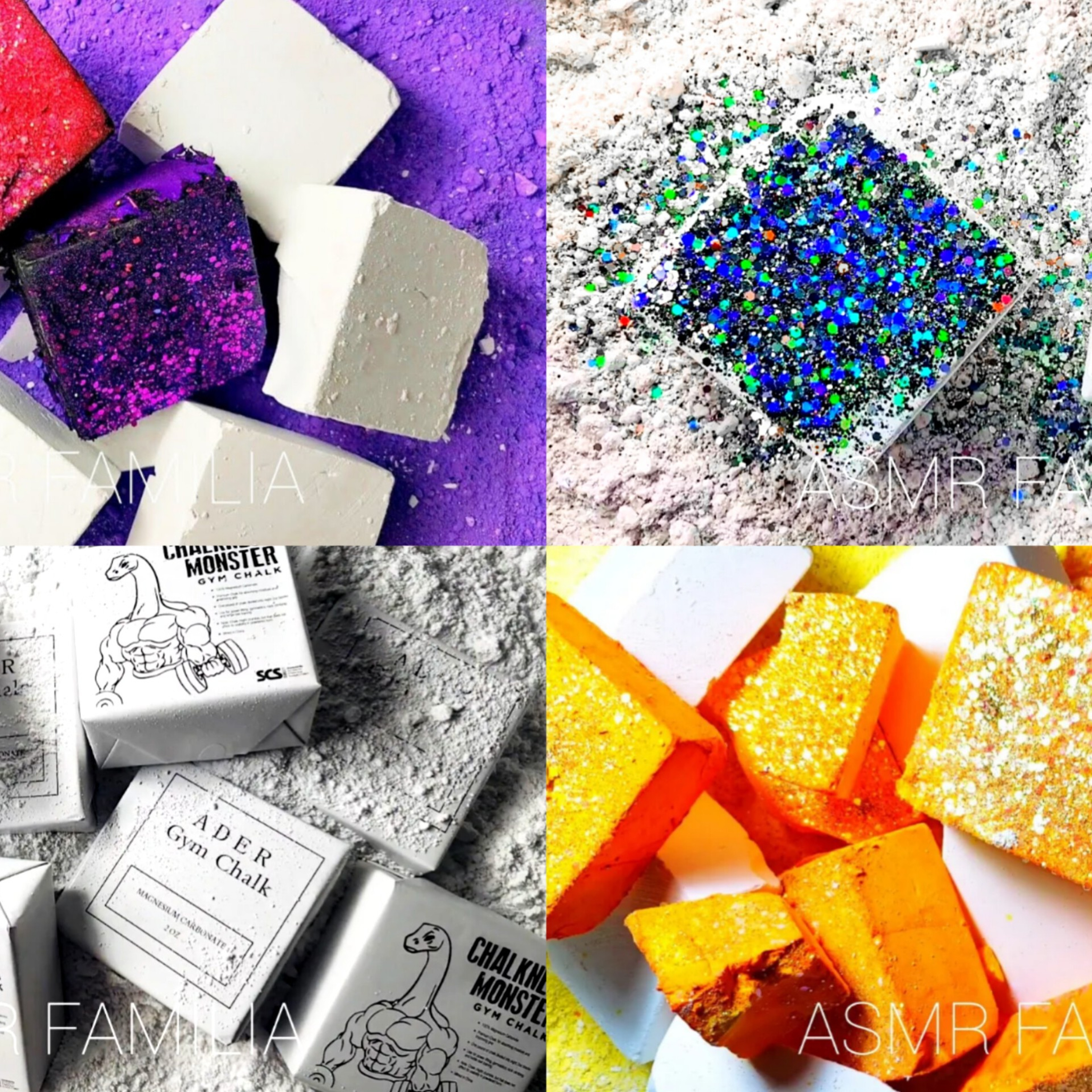 Fresh & Dyed Blocks Random Gym Chalk Crushing Compilation 🌈🤍 Sleep Aid | Oddly Satisfying ASMR