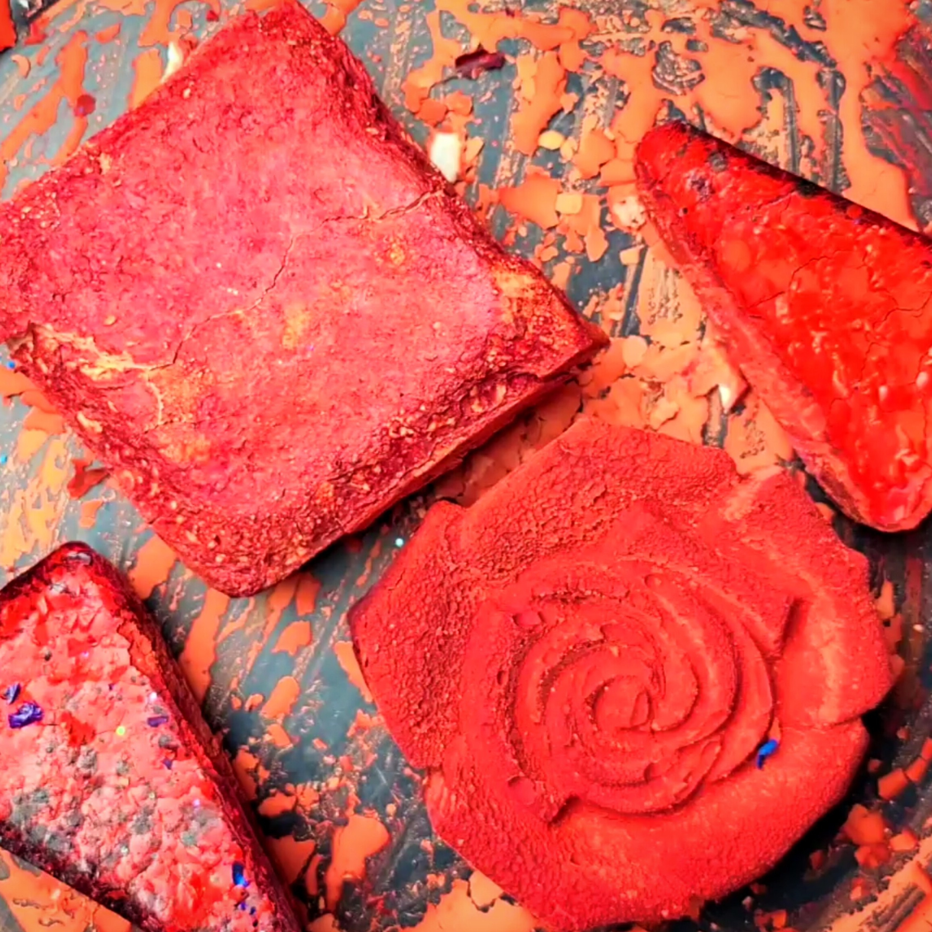 RED Citric Acid Dyed Chalk Series Pt 3/6 🌈❤️ Acid Rainbow Collab w/ DivinityAsmr_ !​