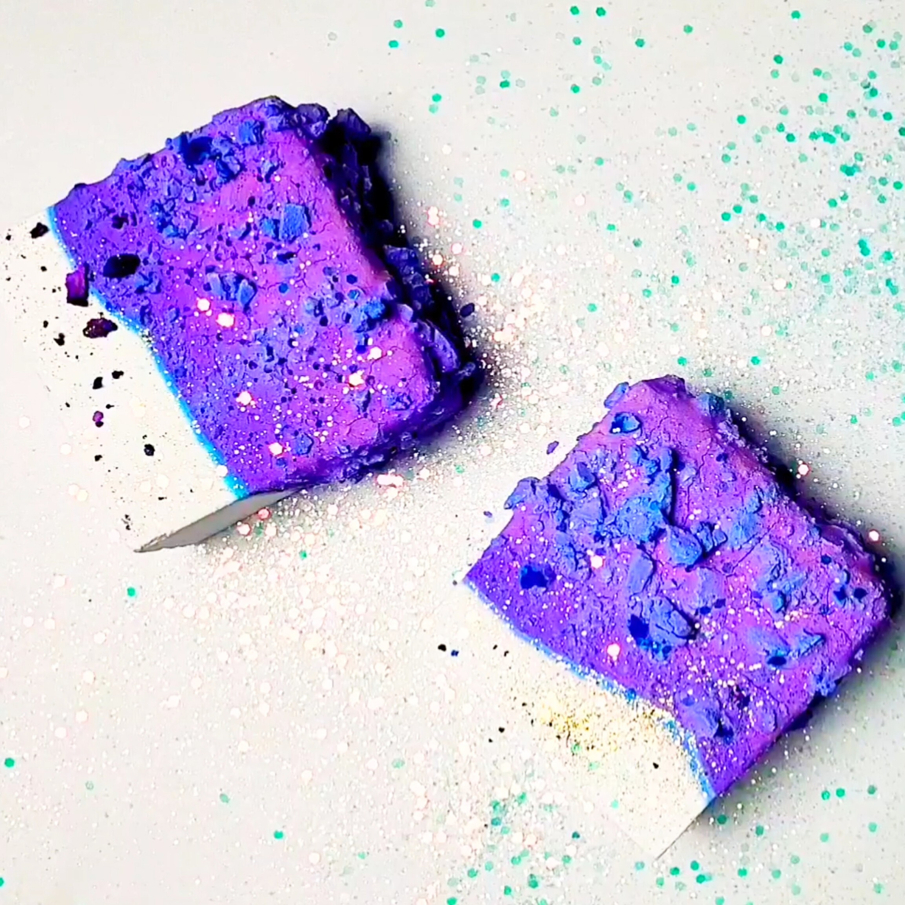 Purple Pasted Blocks (chunky pasted dyed gym chalk crush)