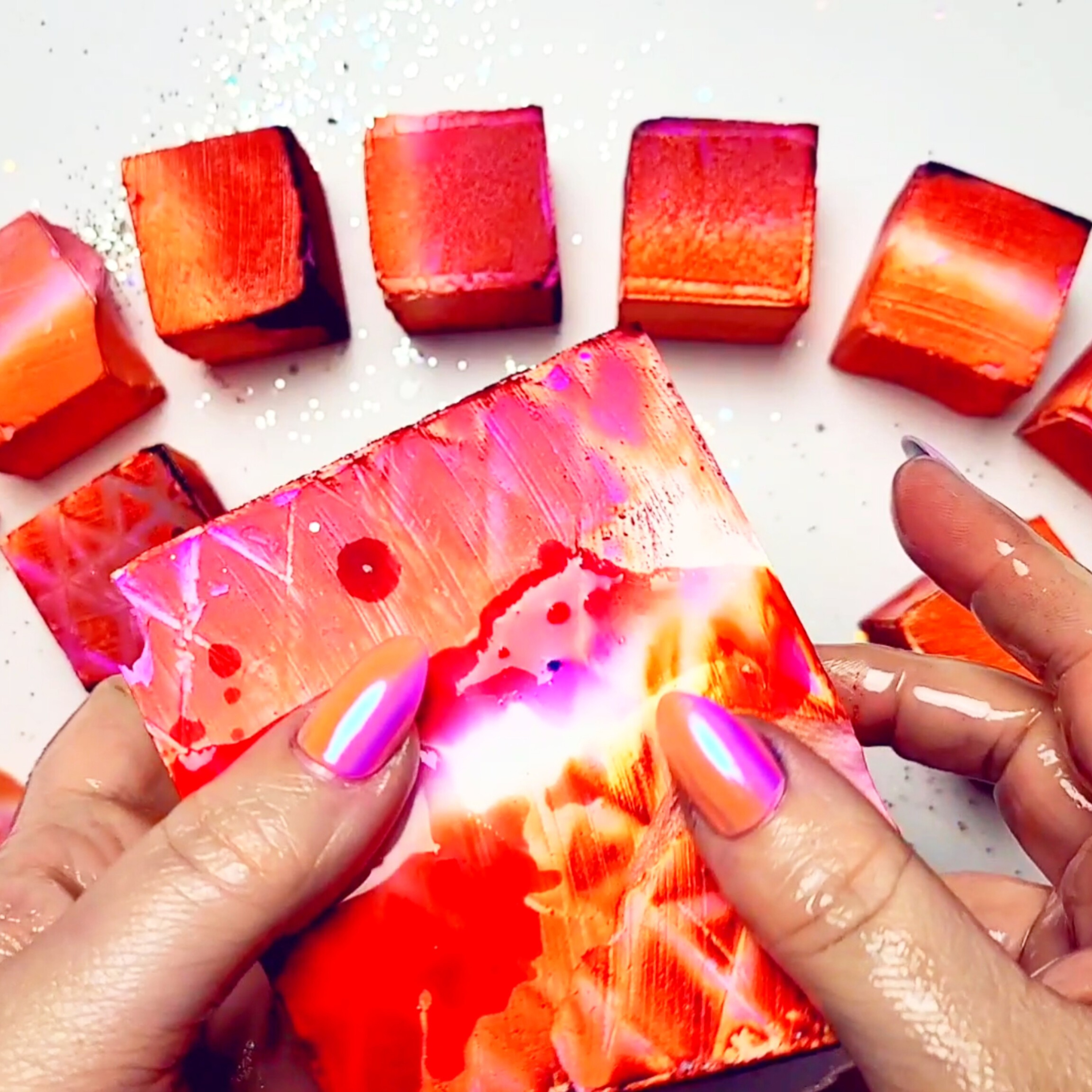 Lesbian Pride Flag Collab w/ JEEPGIRL_ASMR (Crunchy Dyed Gym Chalk Crush)
