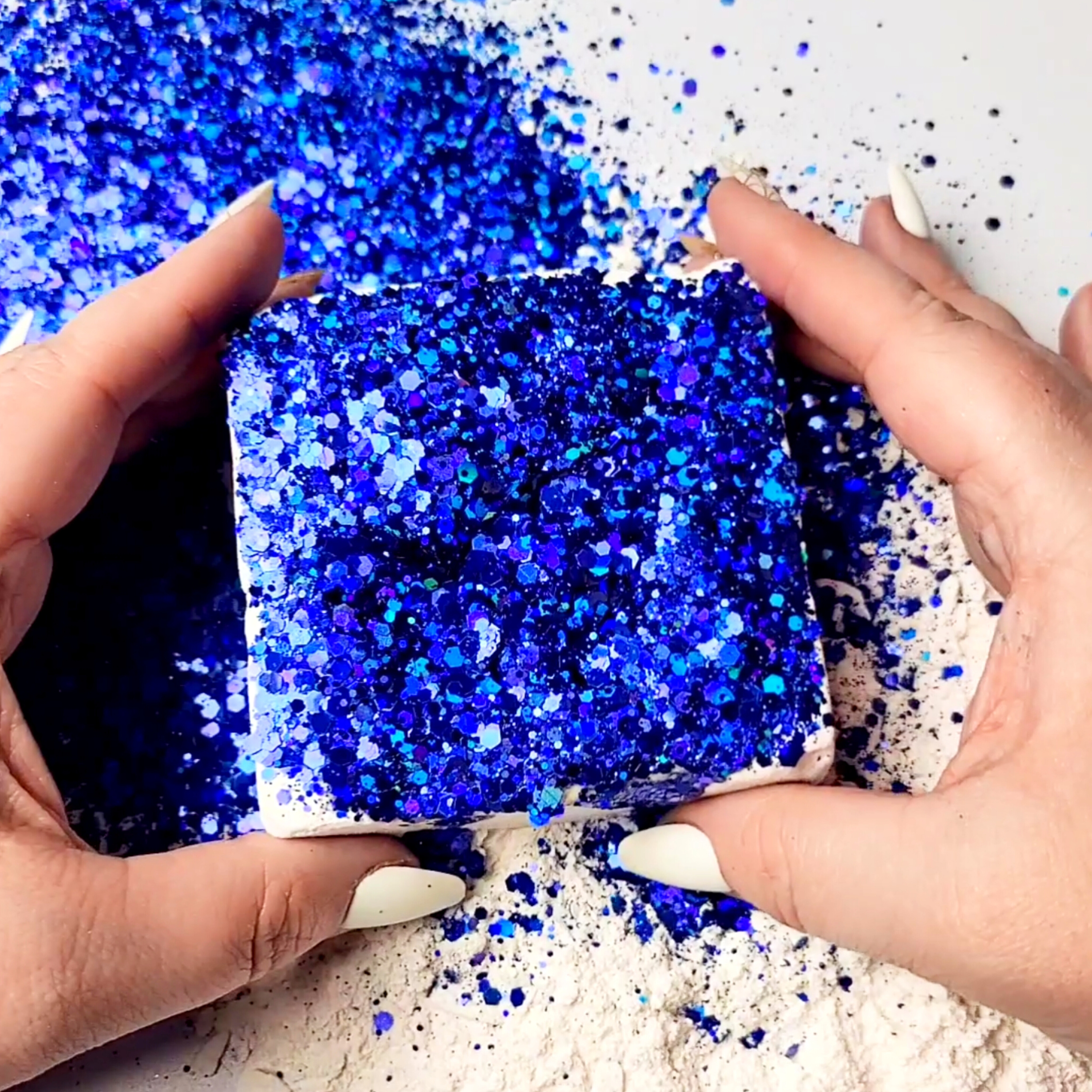 Relaxing Carving + Crushing Gym Chalk w/ Gholibn ASMR Glitter Bomb #ASMRBombsOverload