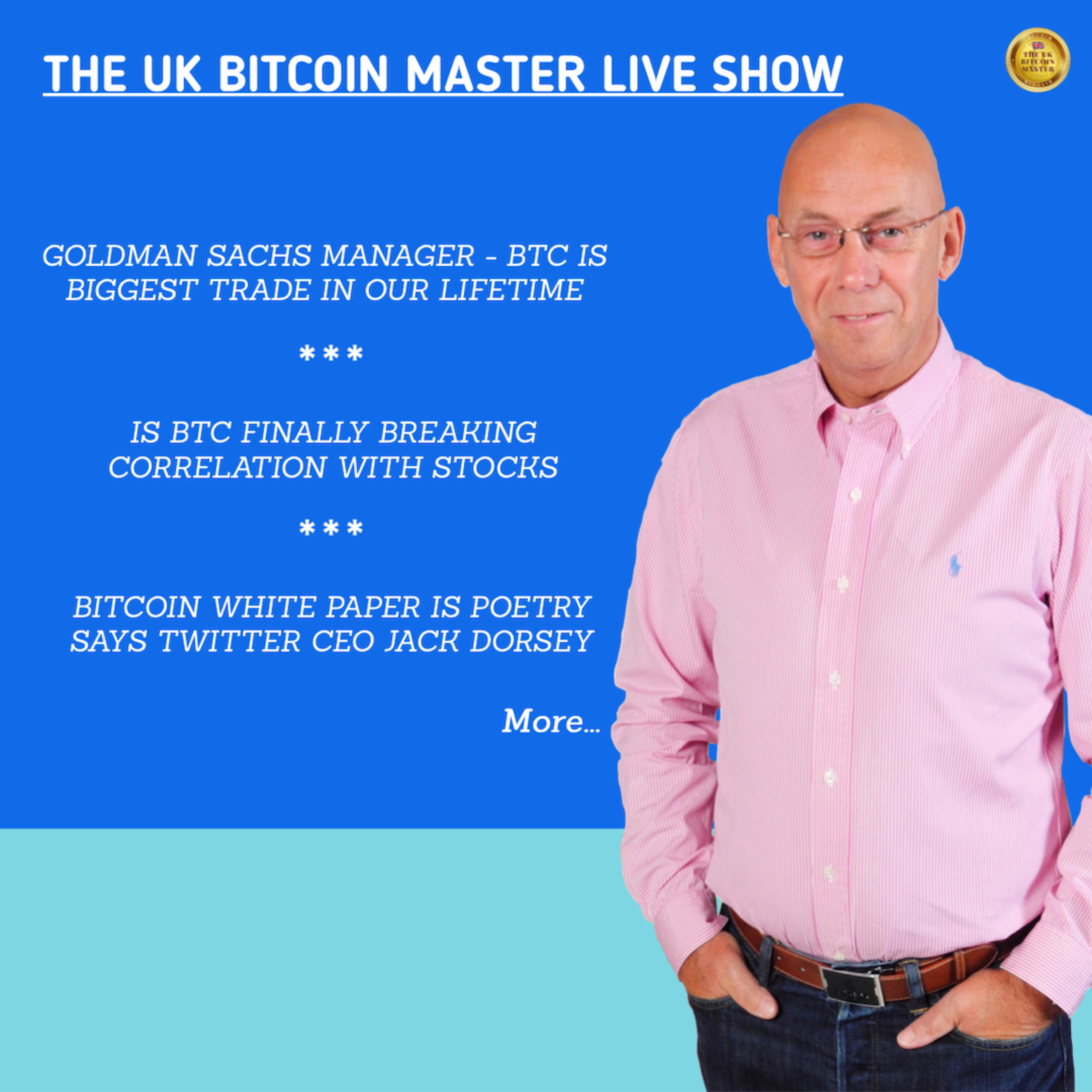 GOLDMAN MANAGER BTC IS BIGGEST TRADE IN OUR LIFE, BTC FINALLY BREAKING CORRELATION WITH STOCKS, more