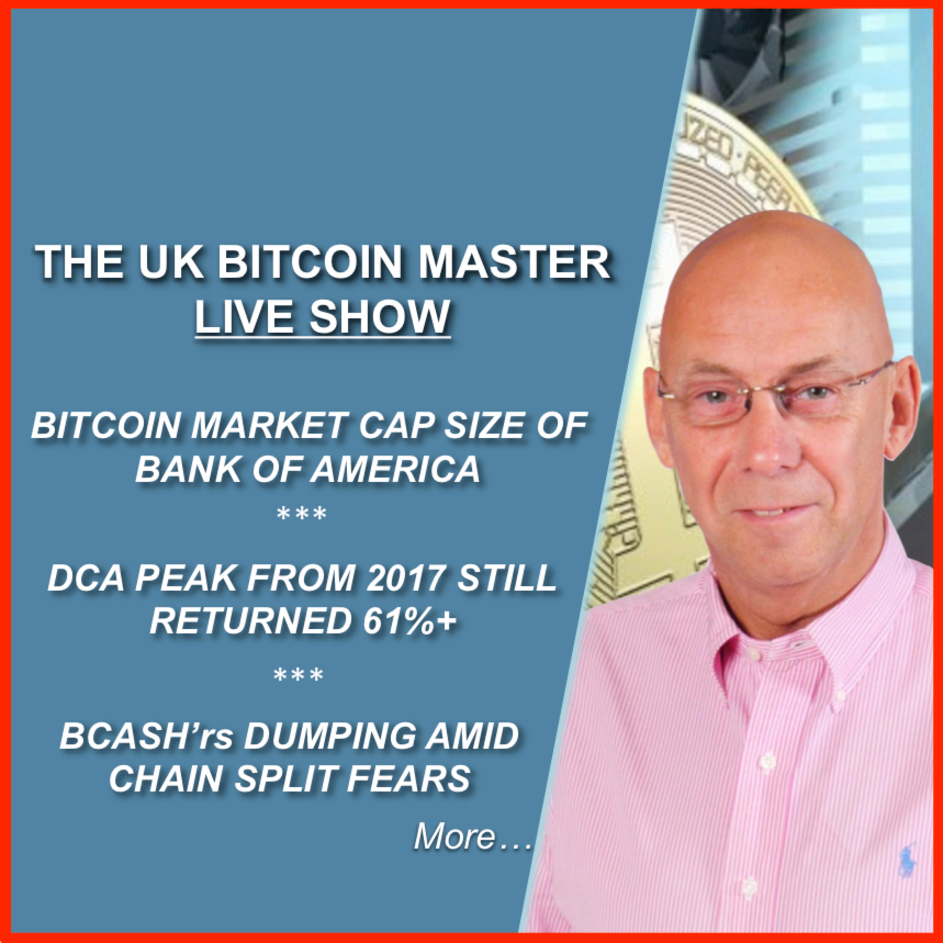BTC THE SIZE OF BANK OF AMERICA, 2017 DCA PEAK STILL RETURNED 61.8%, BCH'rs DUMPING AMID FORK FEARS!