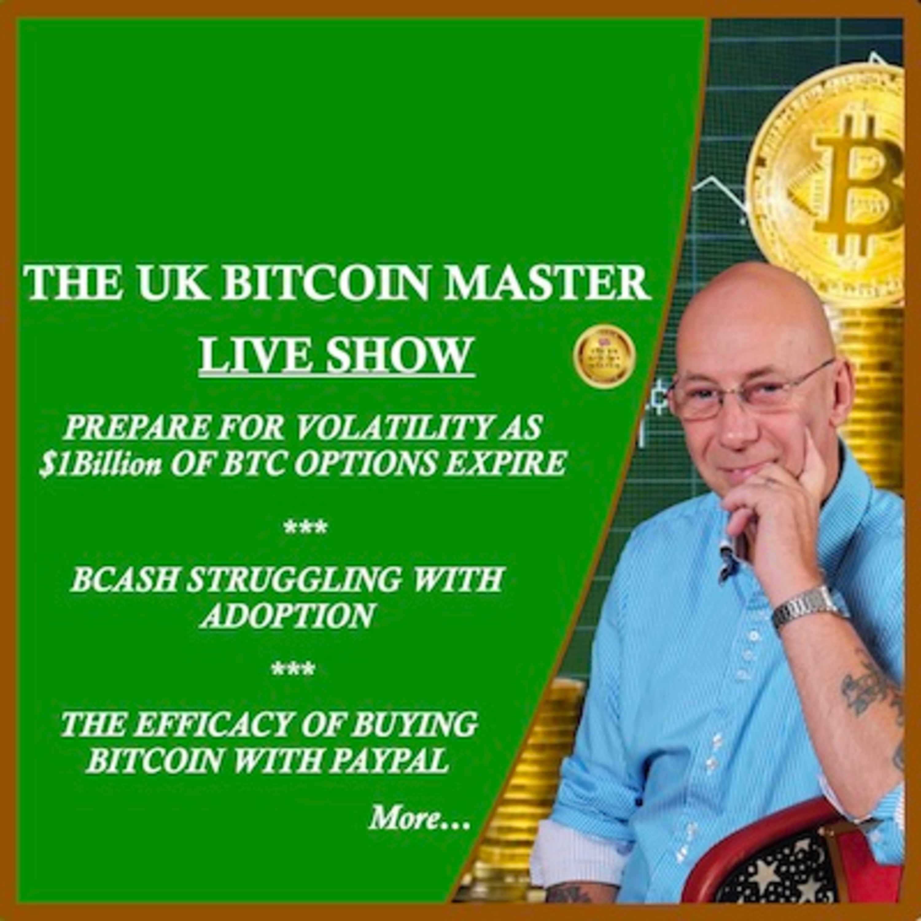 DO PREP AS $1b IN BTC OPTIONS EXPIRE FRI, BCASH STRUGGLES WITH ADOPTION, BUY BTC WTH PAYPAL EFFICACY