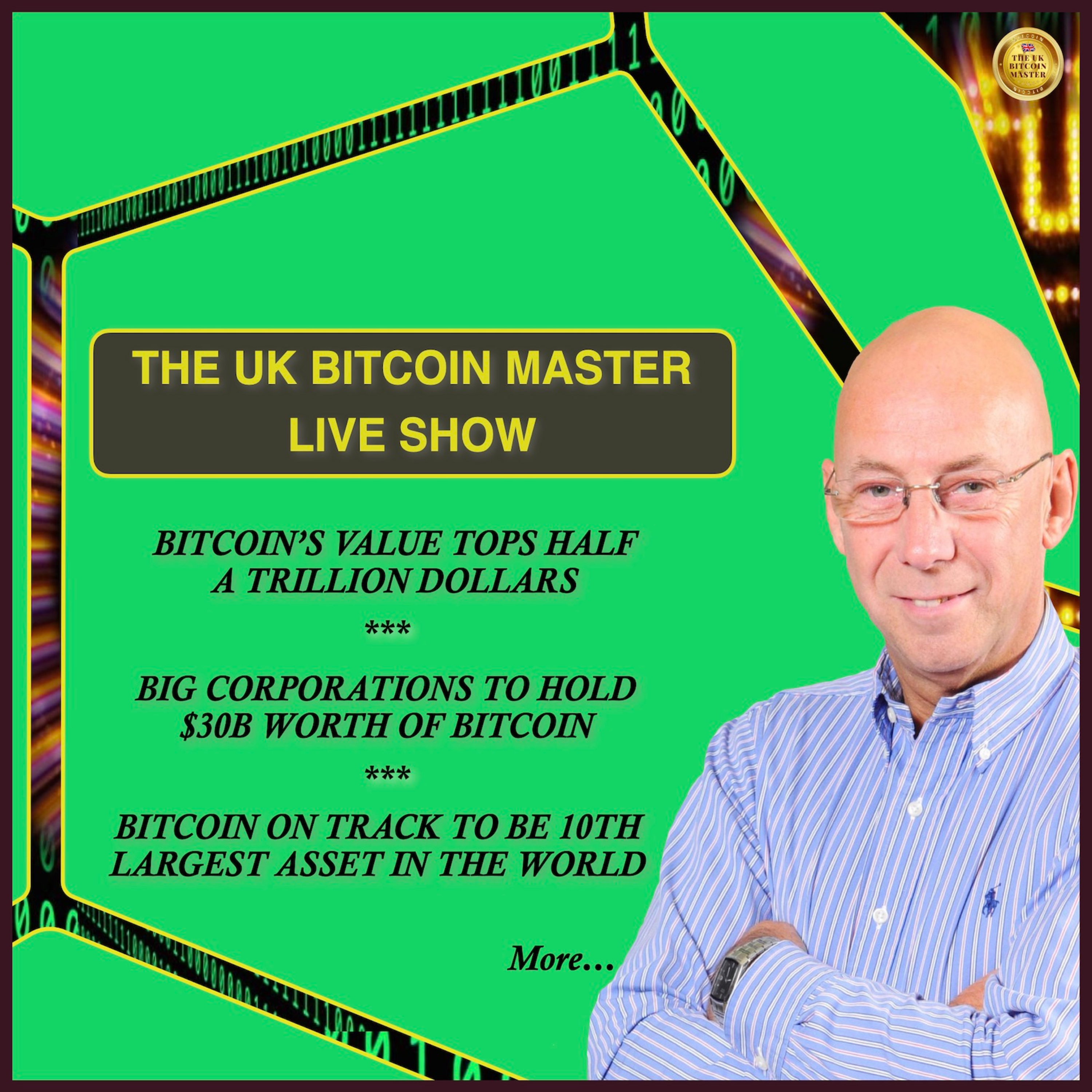 BITCOIN VALUE TOPS HALF A TRILLION$, CORPS NOW OWN $30B IN BTC, BTC ON TRACK TO BEAT BERKS HATHAWAY