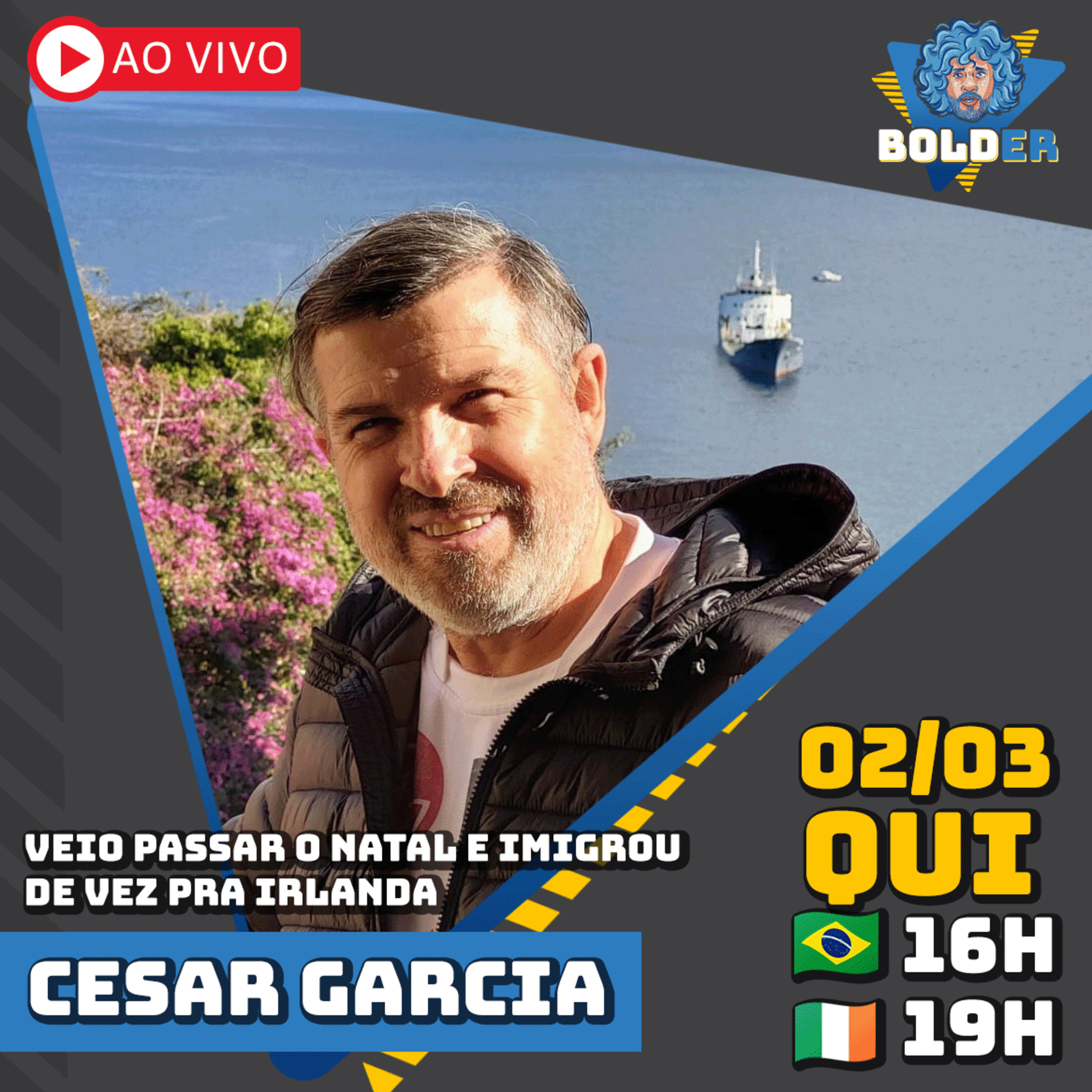 FOI PASSAR O NATAL E IMIGROU DE VEZ PRA IRLANDA - Cesar Garcia | Bolder Podcast 206 episode artwork