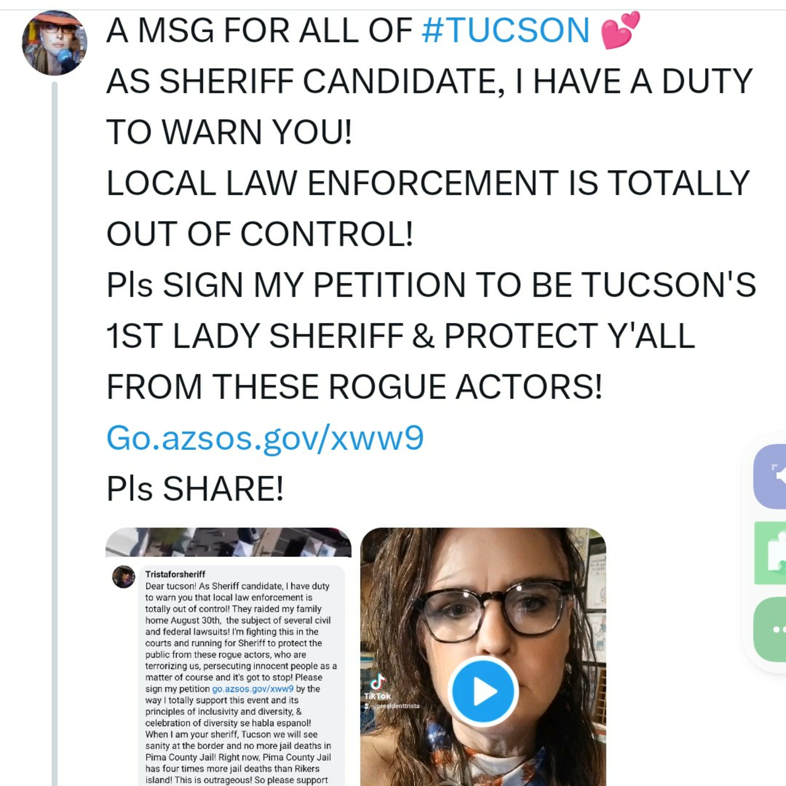 #TRISTA4SHERIFF + Prez! POLITICSAF!🔥HOT ON TRAIL OF💩🤡 GOIN2FNJAIL!🔐#art #music #CoMeDy #HERstory