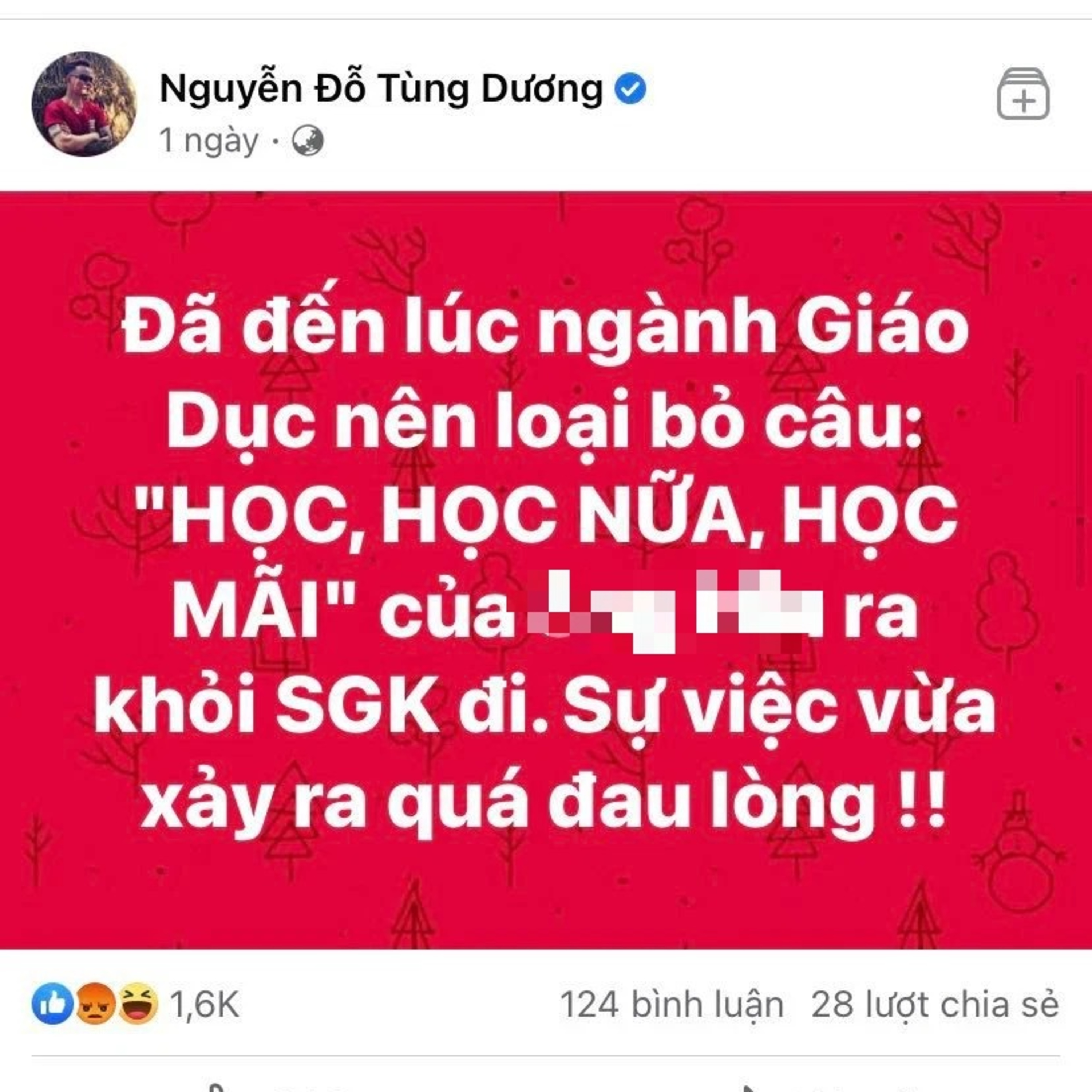 Diễn viên Tùng Dương gây tranh cãi: "Nên loại bỏ câu HỌC, HỌC NỮA, HỌC MÃI khỏi sách giáo khoa" episode artwork