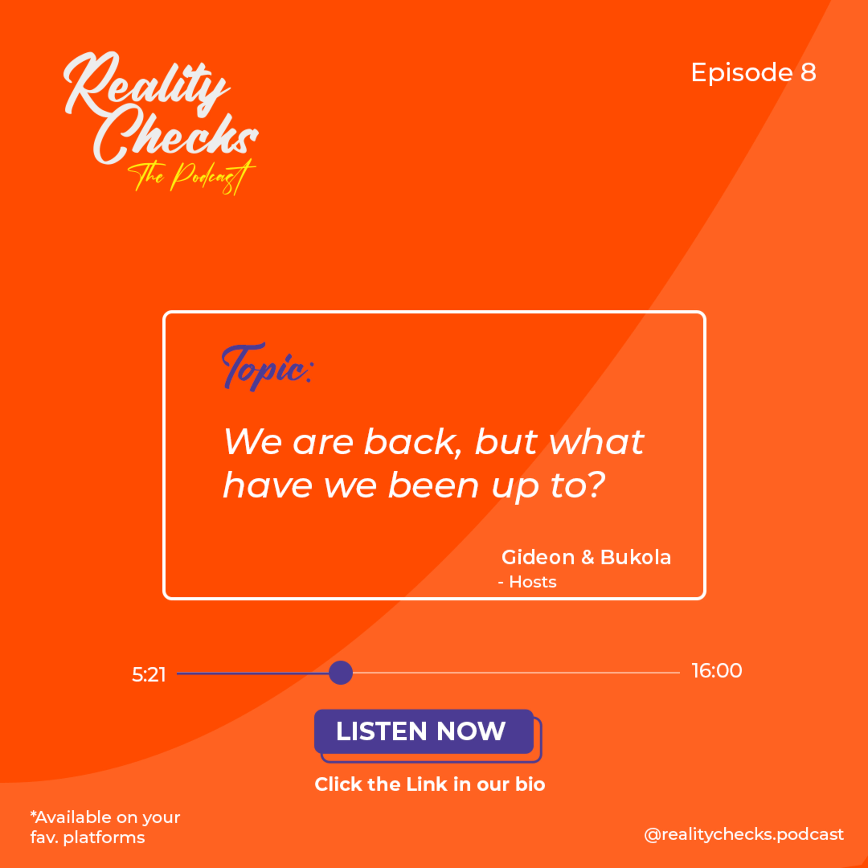 We are back, but what have we been up to?