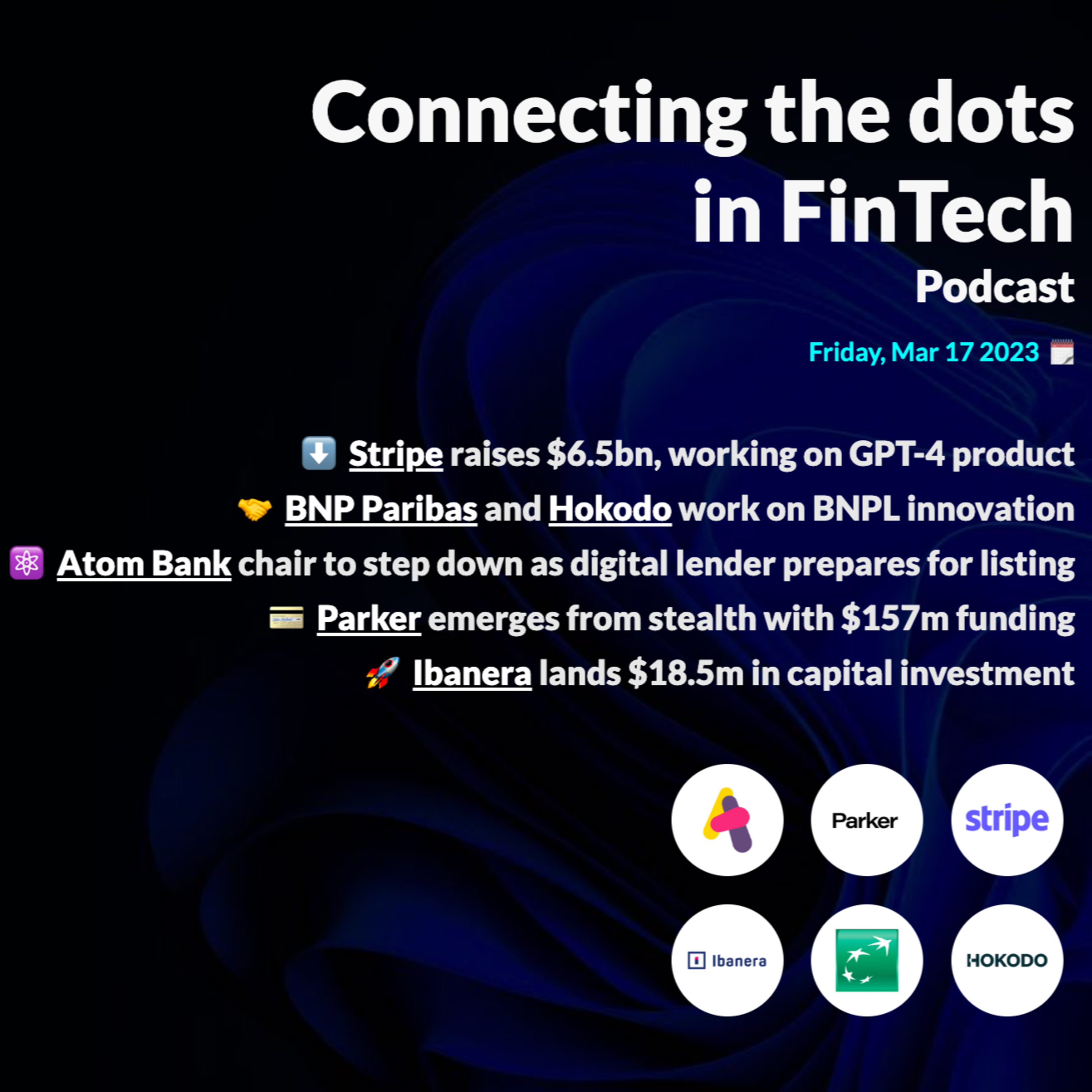 Stripe raises $6.5bn; Parker emerges with $157m funding & more