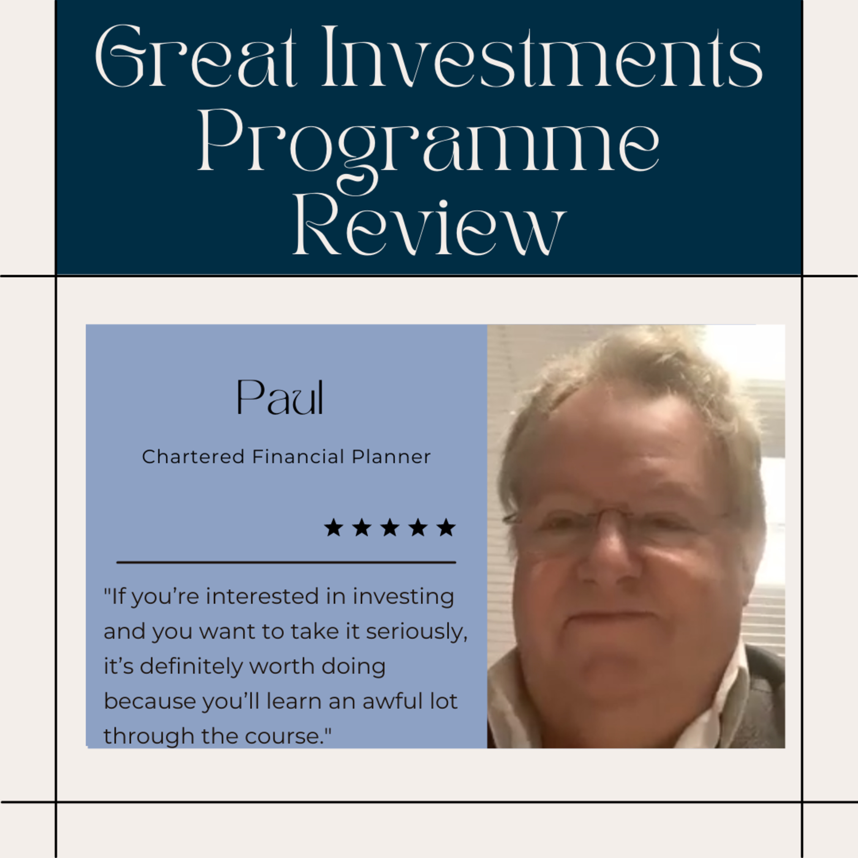 Great Investments Programme Review - Paul episode artwork