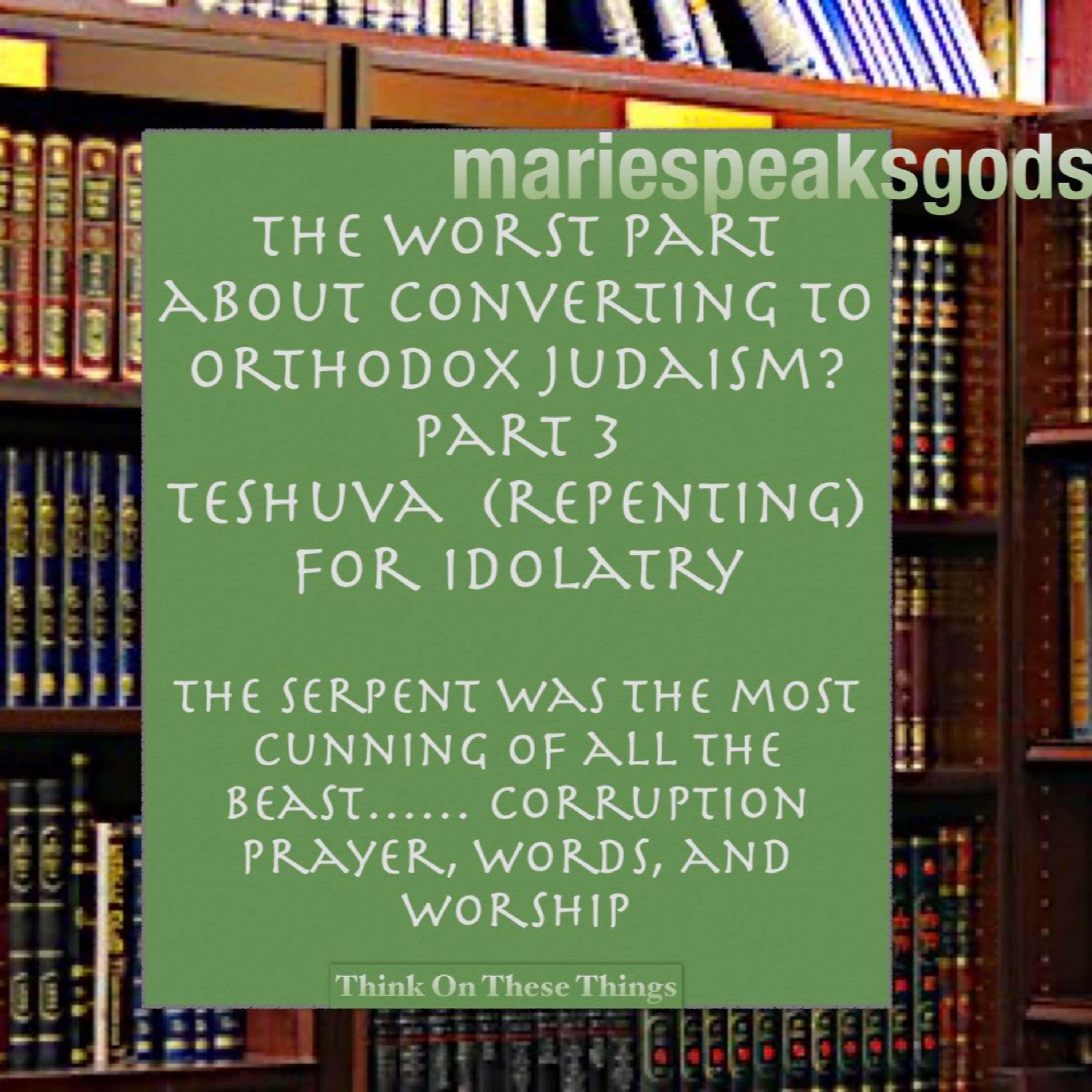 Another terrible experience while converting to Judaism! Part3: Idol worship Teshuva. serpent prayer episode artwork