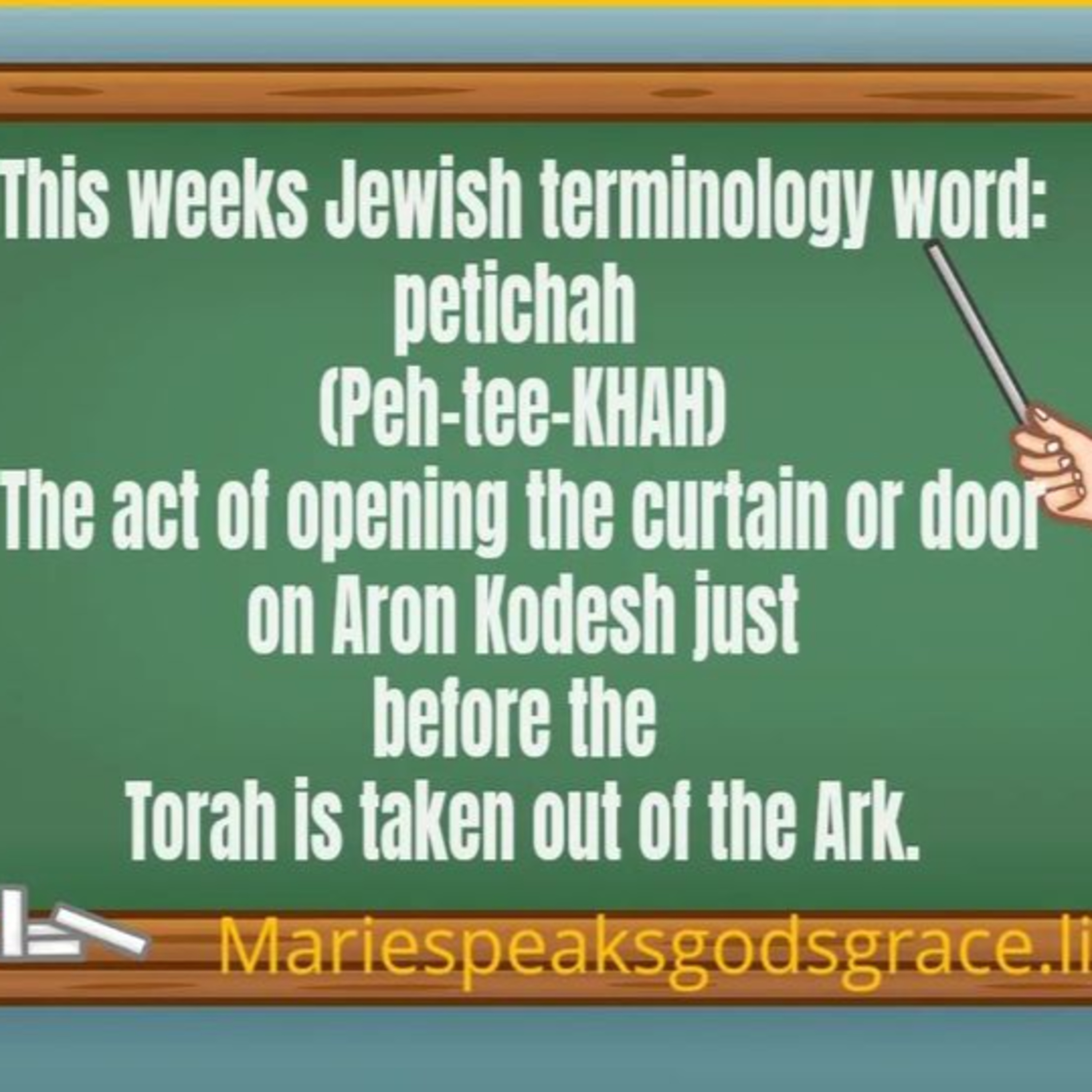This weeks Jewish terminology word: petichah episode artwork